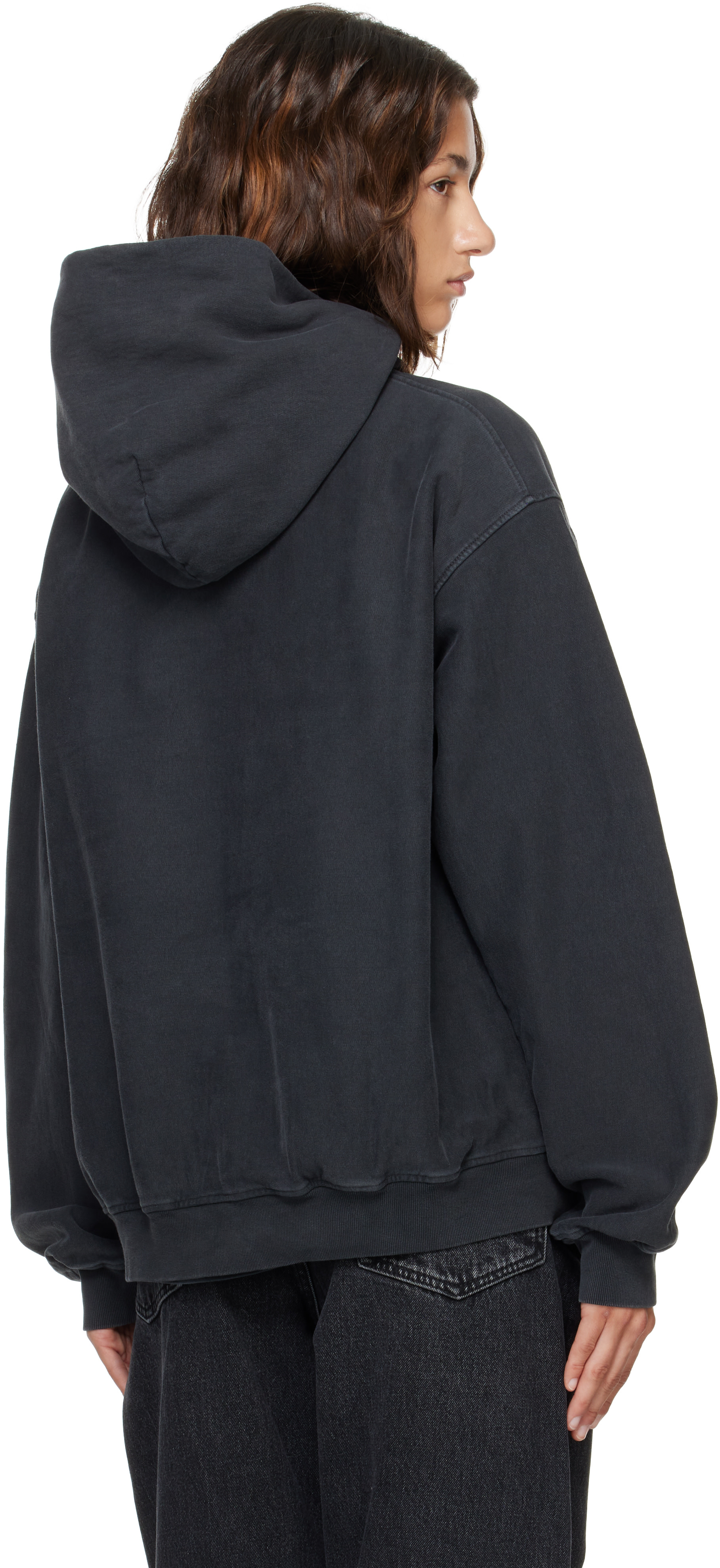Alexander Wang: Black Crystal Hotfix Graphic Hoodie | SSENSE