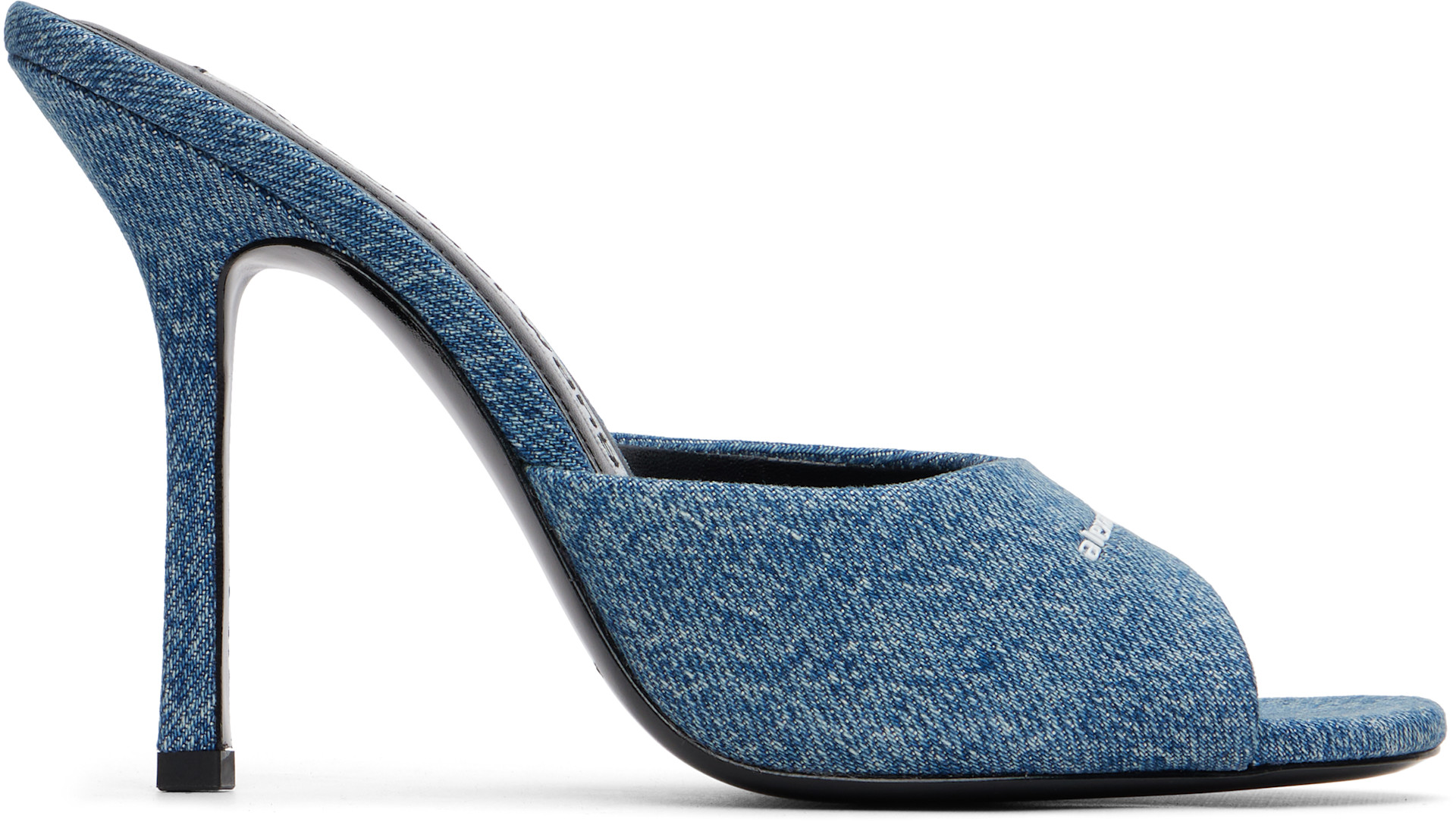 Alexander Wang: Blue Cher Mule Heeled Sandals | SSENSE