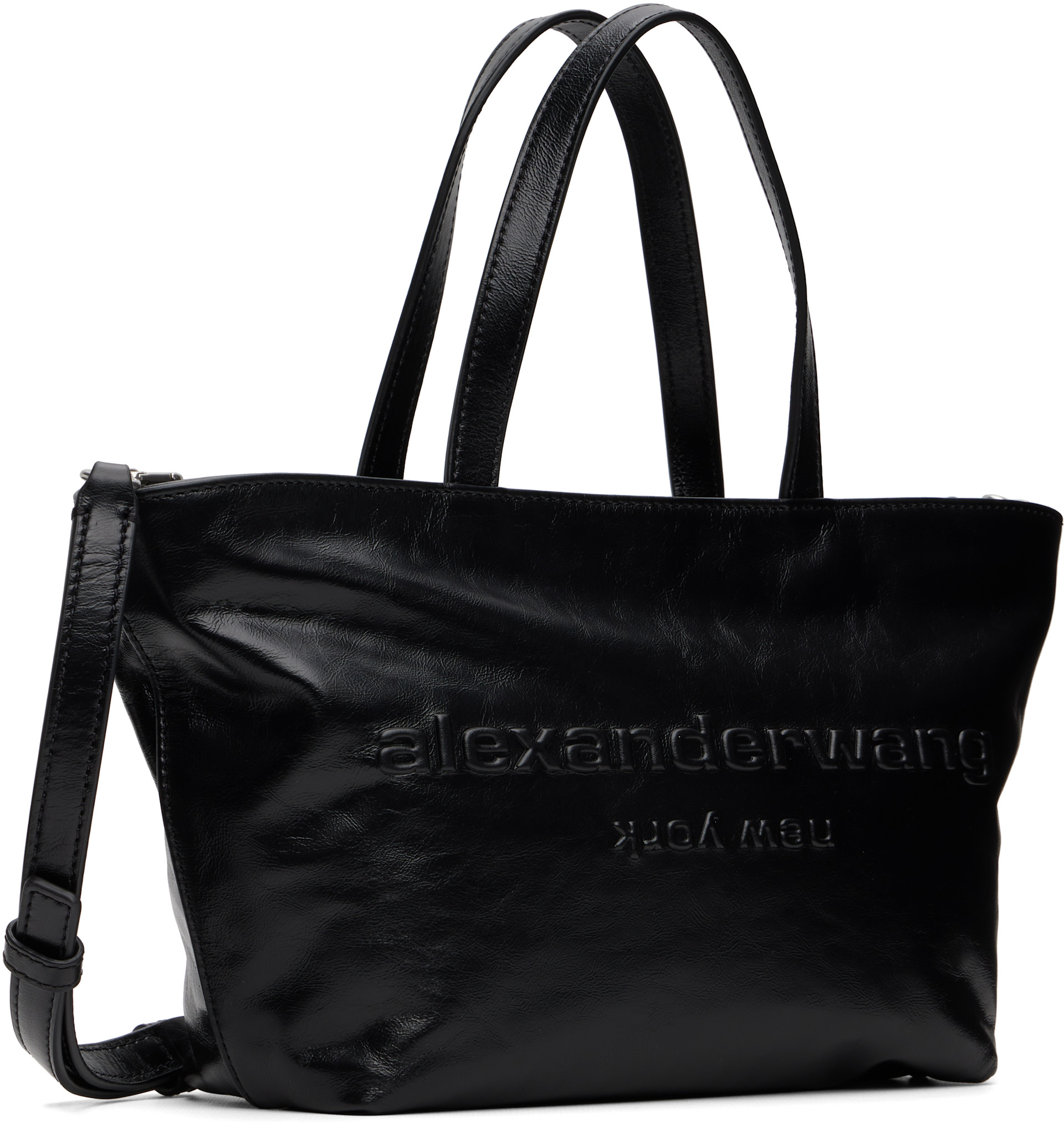 Alexander Wang - Mini cabas noir à logo gaufré