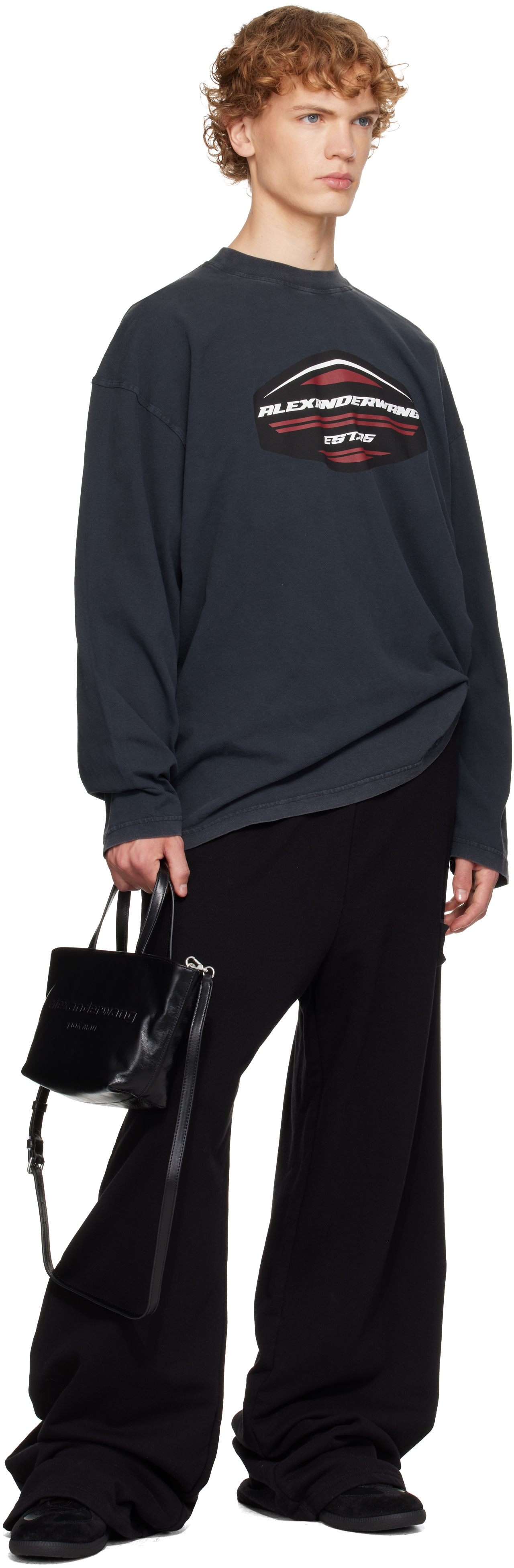 Alexander Wang - Mini cabas noir à logo gaufré