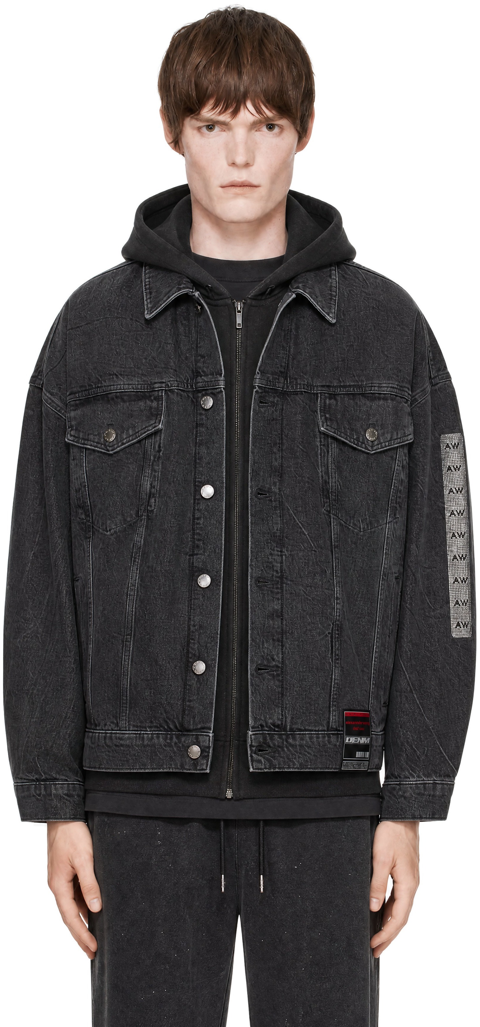 Alexander Wang - Gray Flasher Graphic Oversized Denim Trucker Jacket