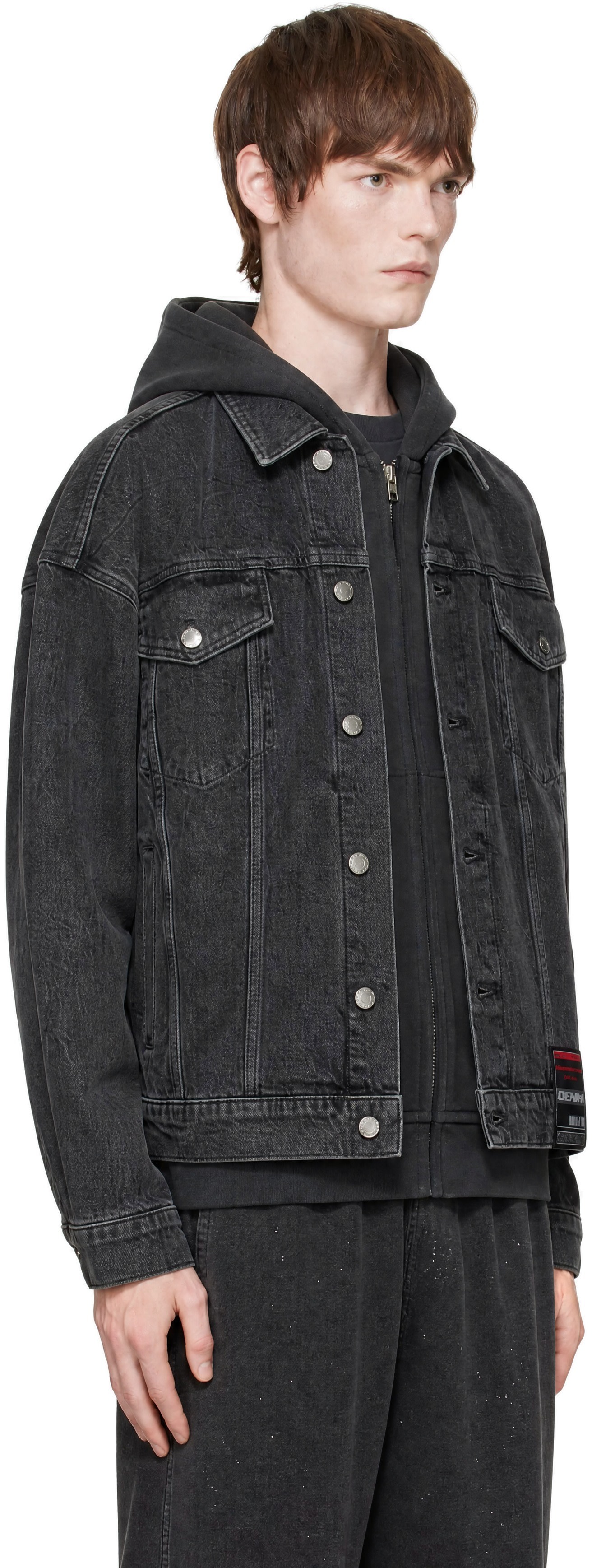 Alexander Wang - Gray Flasher Graphic Oversized Denim Trucker Jacket