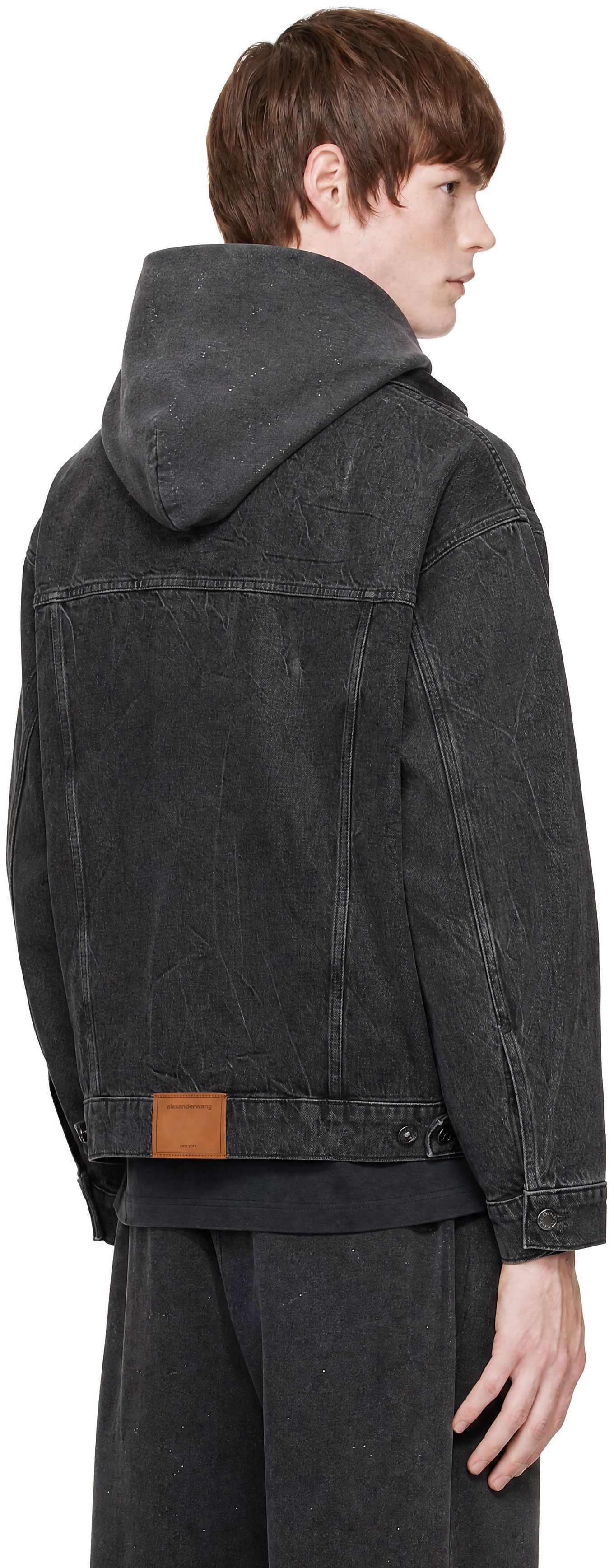 Alexander Wang - Gray Flasher Graphic Oversized Denim Trucker Jacket