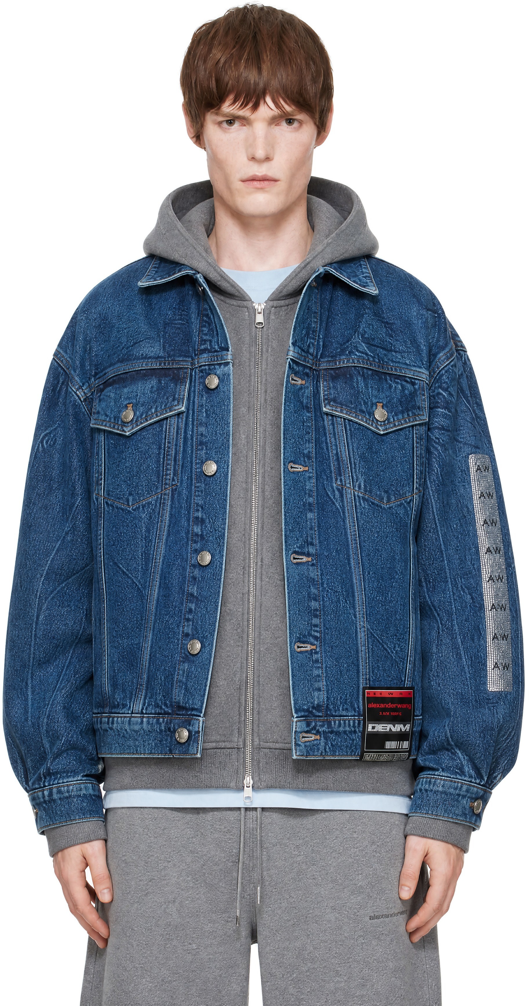 Alexander Wang - Blue Flasher Graphic Oversized Denim Trucker Jacket