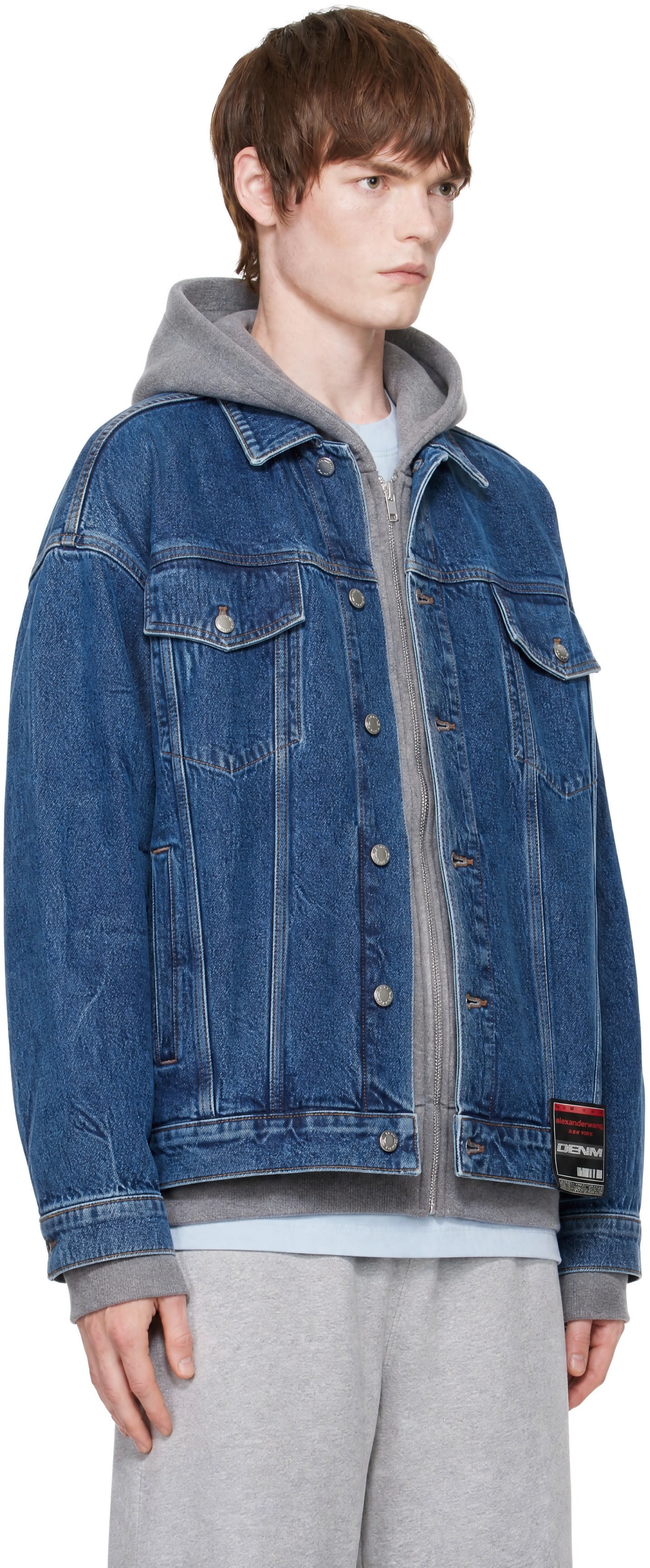 Alexander Wang - Blue Flasher Graphic Oversized Denim Trucker Jacket