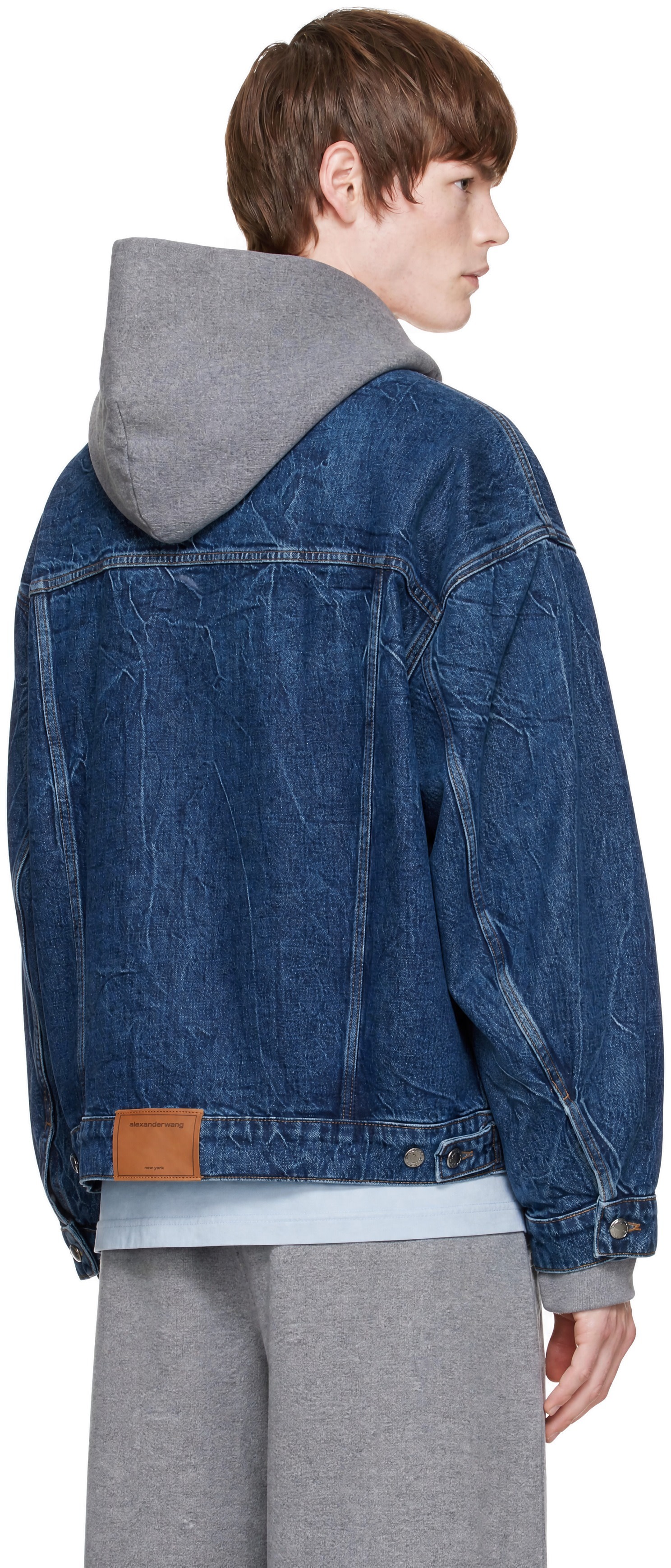 Alexander Wang - Blue Flasher Graphic Oversized Denim Trucker Jacket