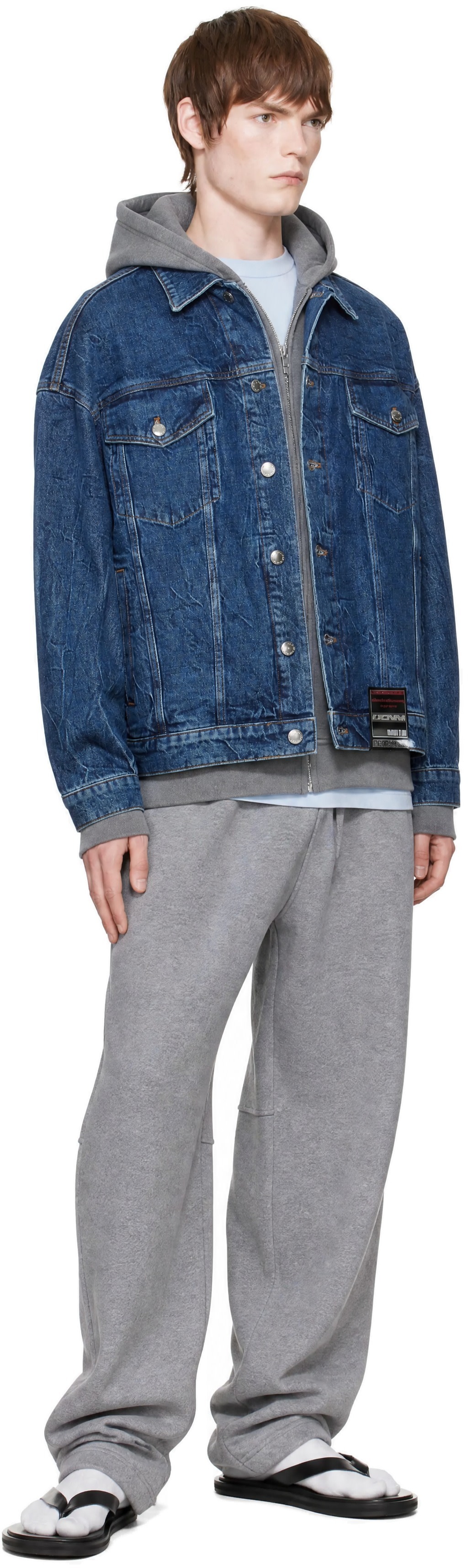 Alexander Wang - Blue Flasher Graphic Oversized Denim Trucker Jacket