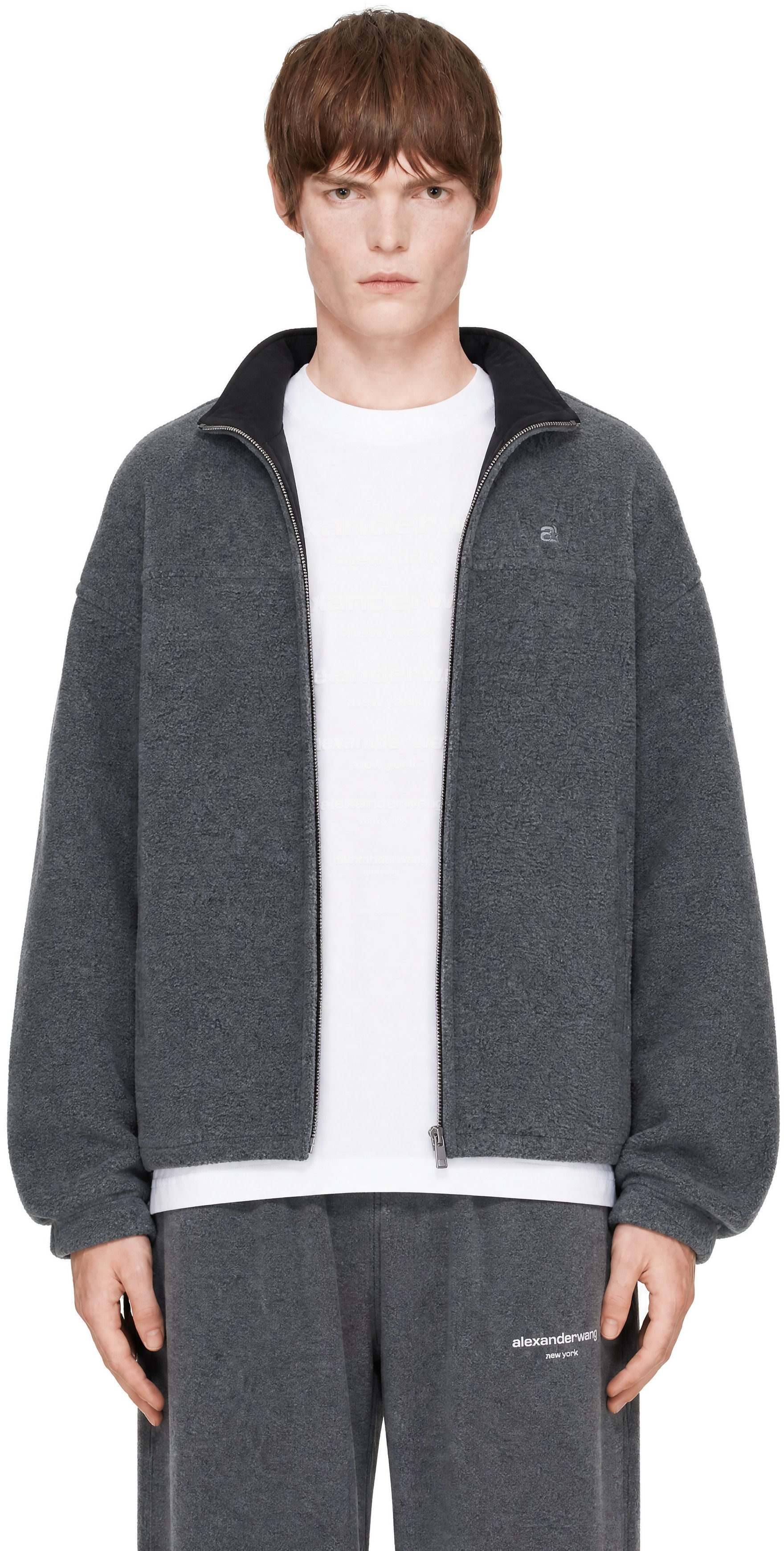 Alexander Wang - Gray Reversible Funnel Track Jacket