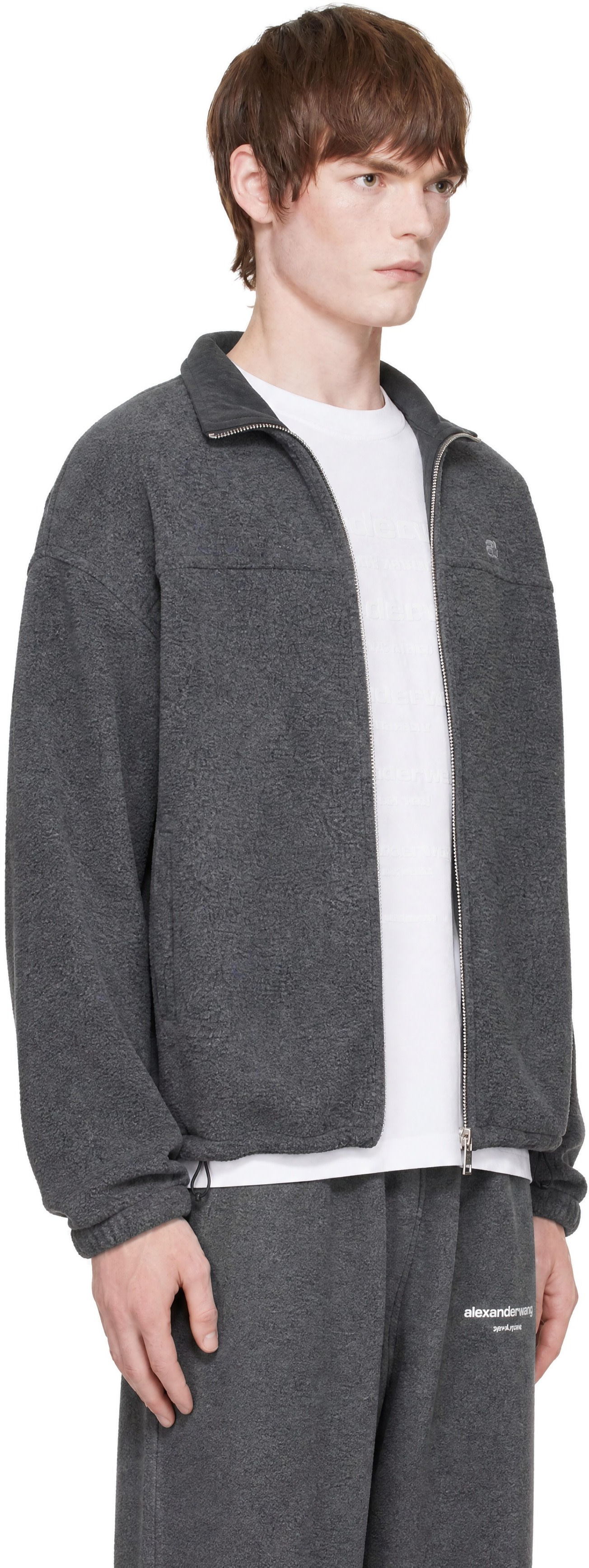 Alexander Wang - Gray Reversible Funnel Track Jacket