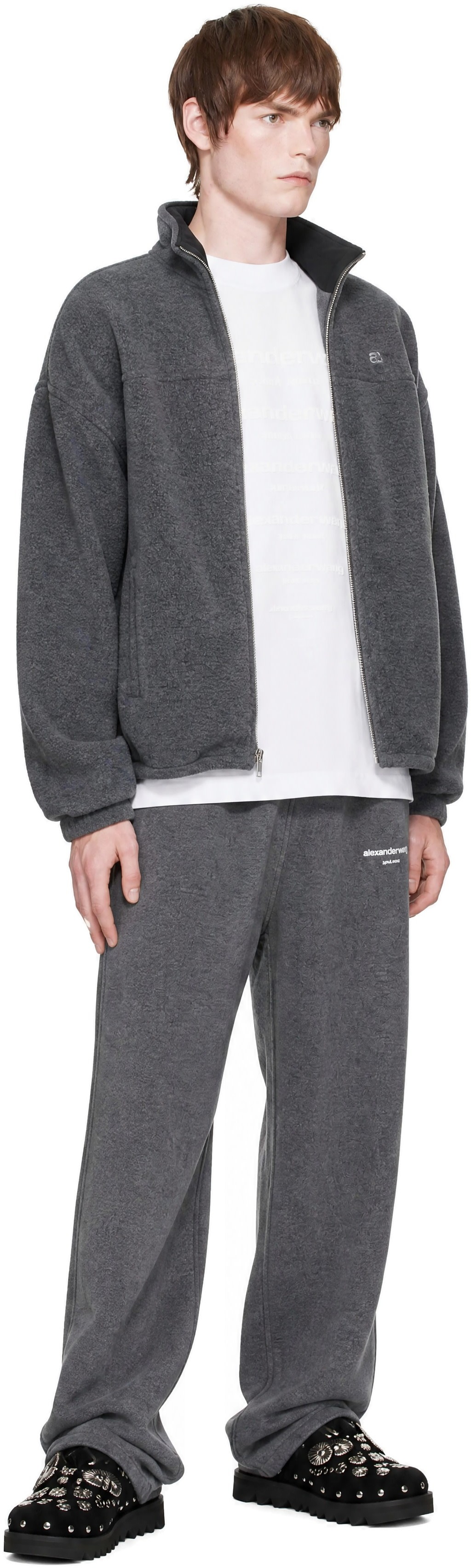 Alexander Wang - Gray Reversible Funnel Track Jacket