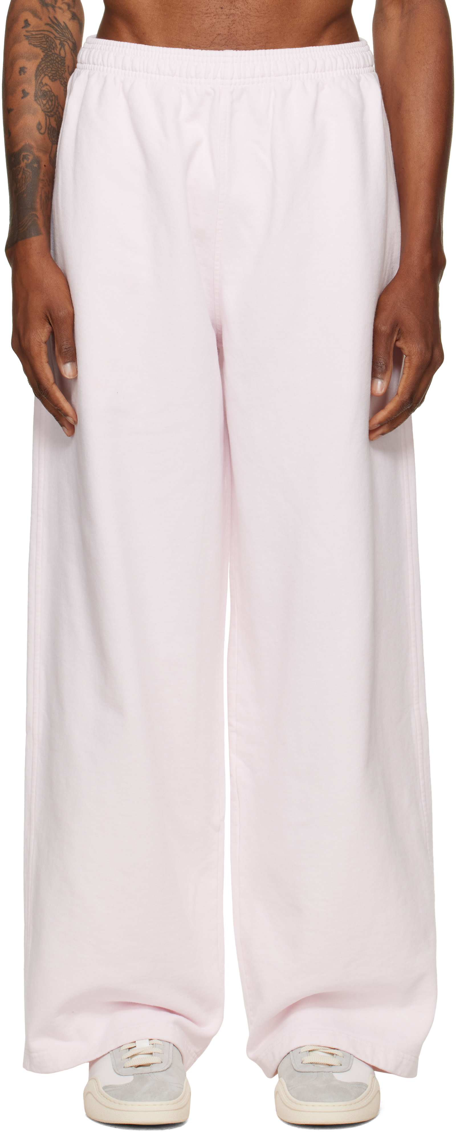 Alexander Wang - Pink Logo Print Oversized Sweatpants