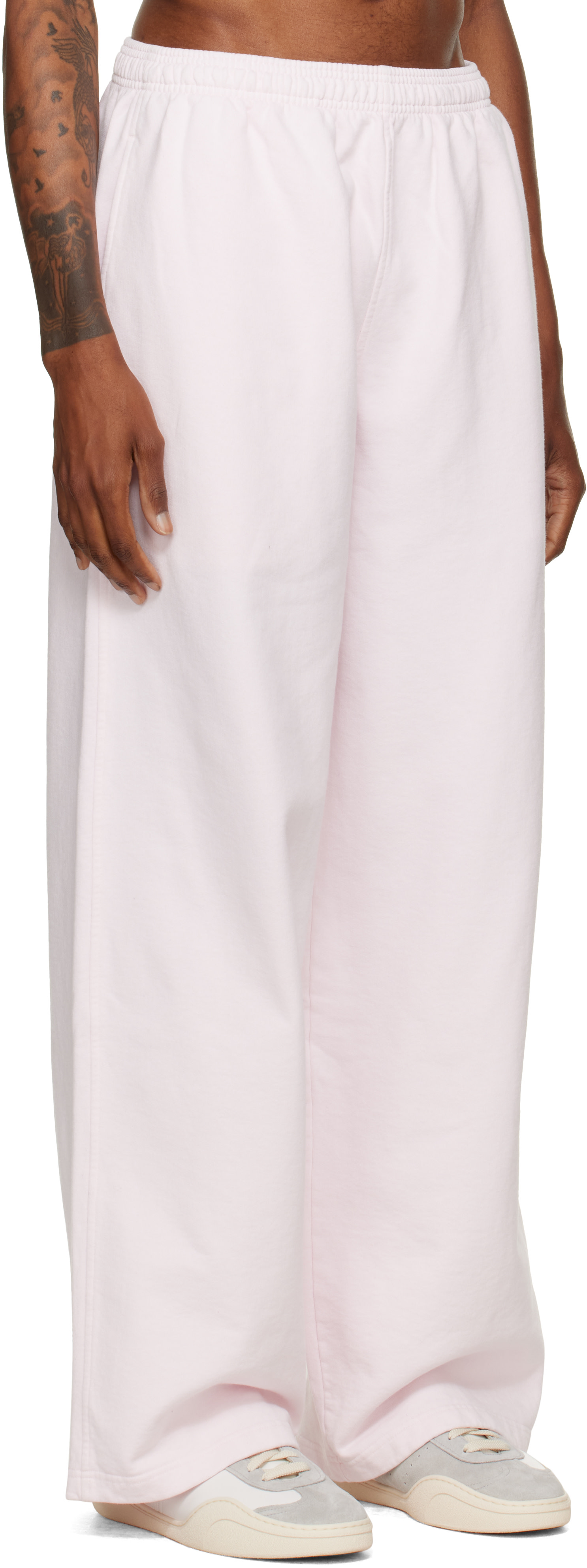 Alexander Wang - Pink Logo Print Oversized Sweatpants