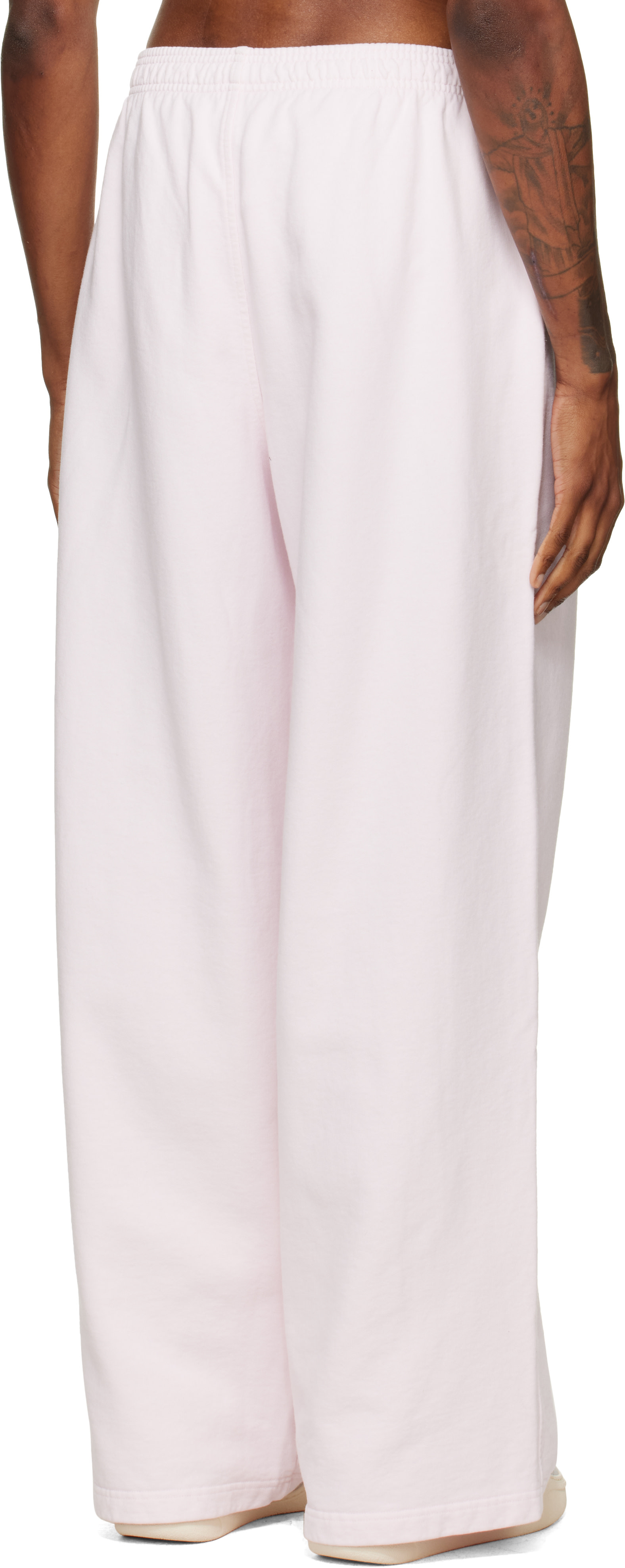 Alexander Wang - Pink Logo Print Oversized Sweatpants