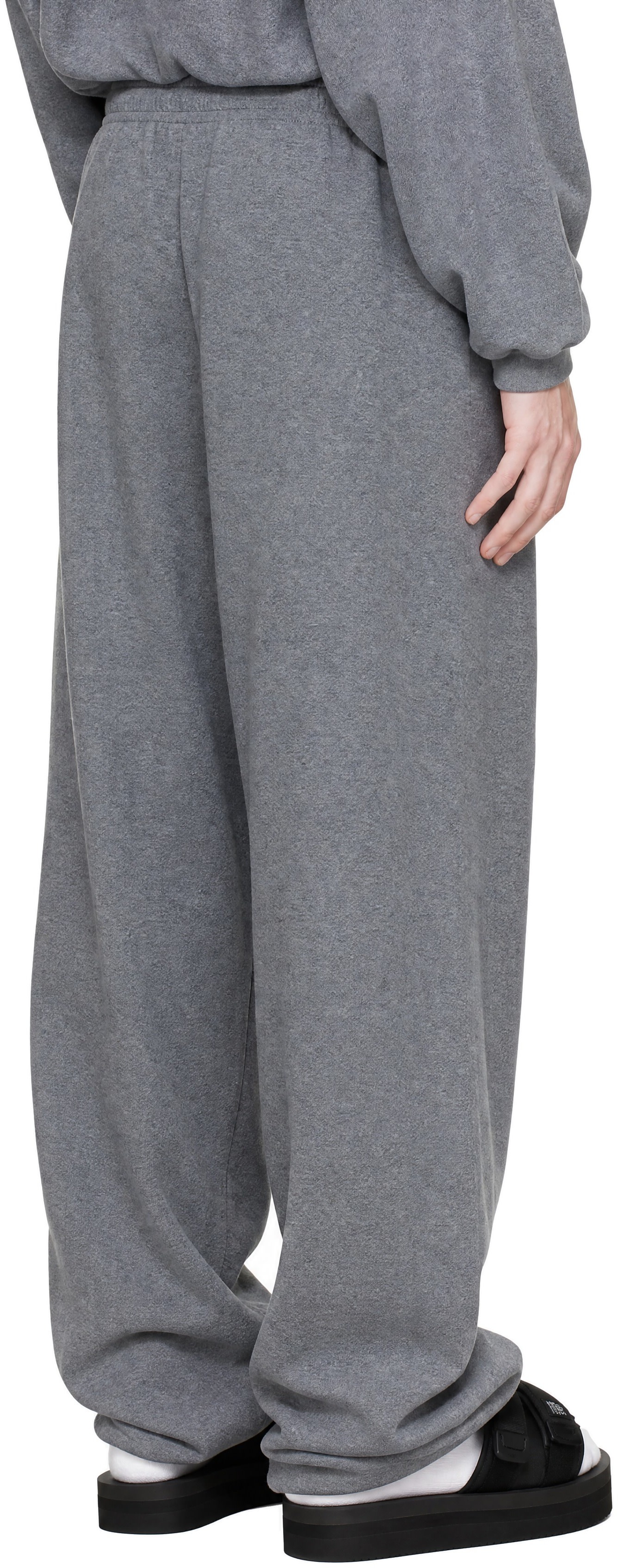 Alexander Wang - Gray Logo Print Mid-Rise Oversized Sweatpants