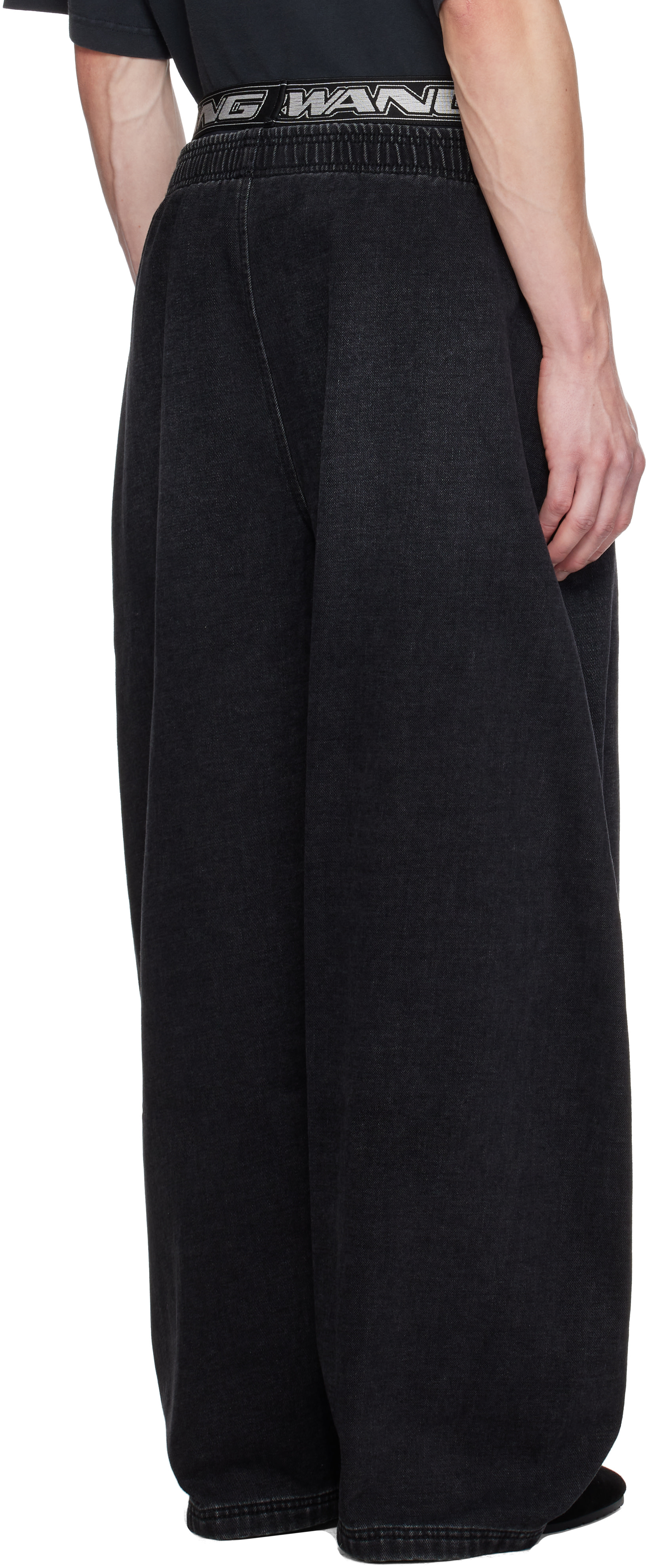 Alexander Wang - ブラック Pre-Styled ブラッシュド デニム スウェットパンツ