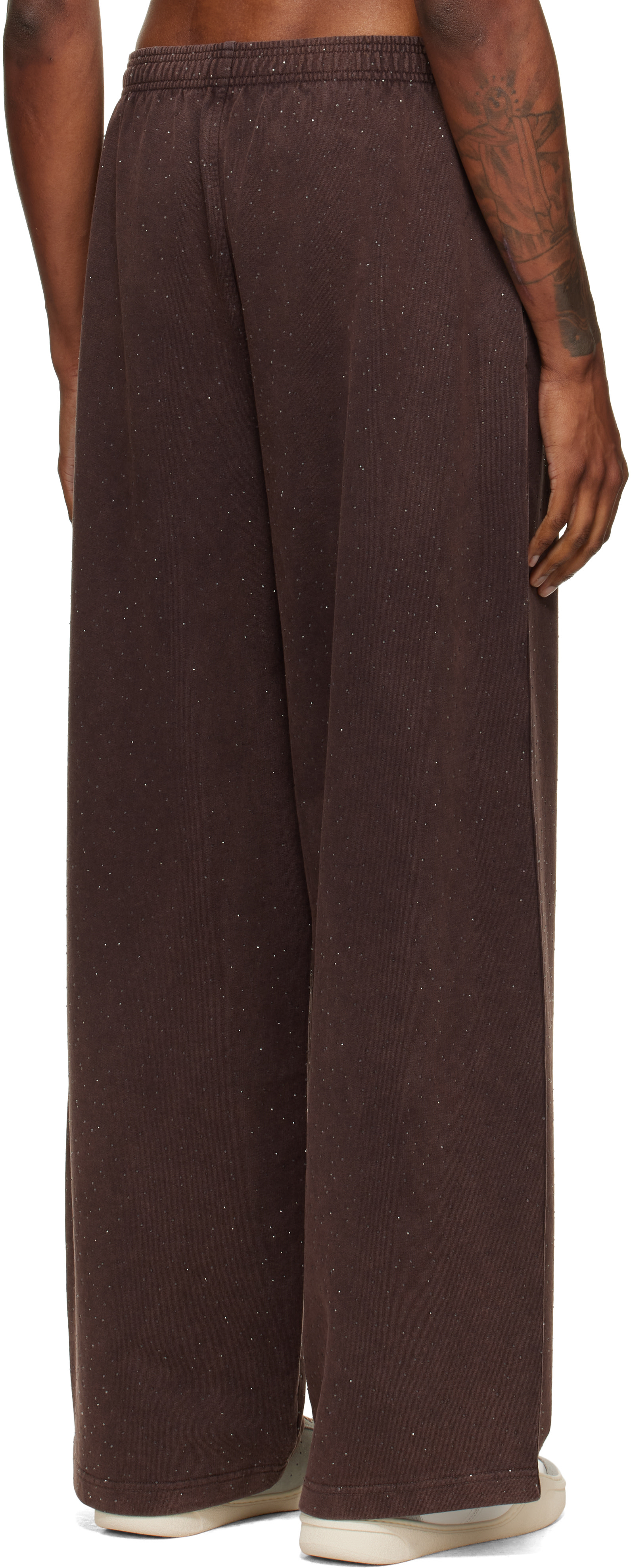 Alexander Wang - Brown Crystal Hotfix Oversized Sweatpants
