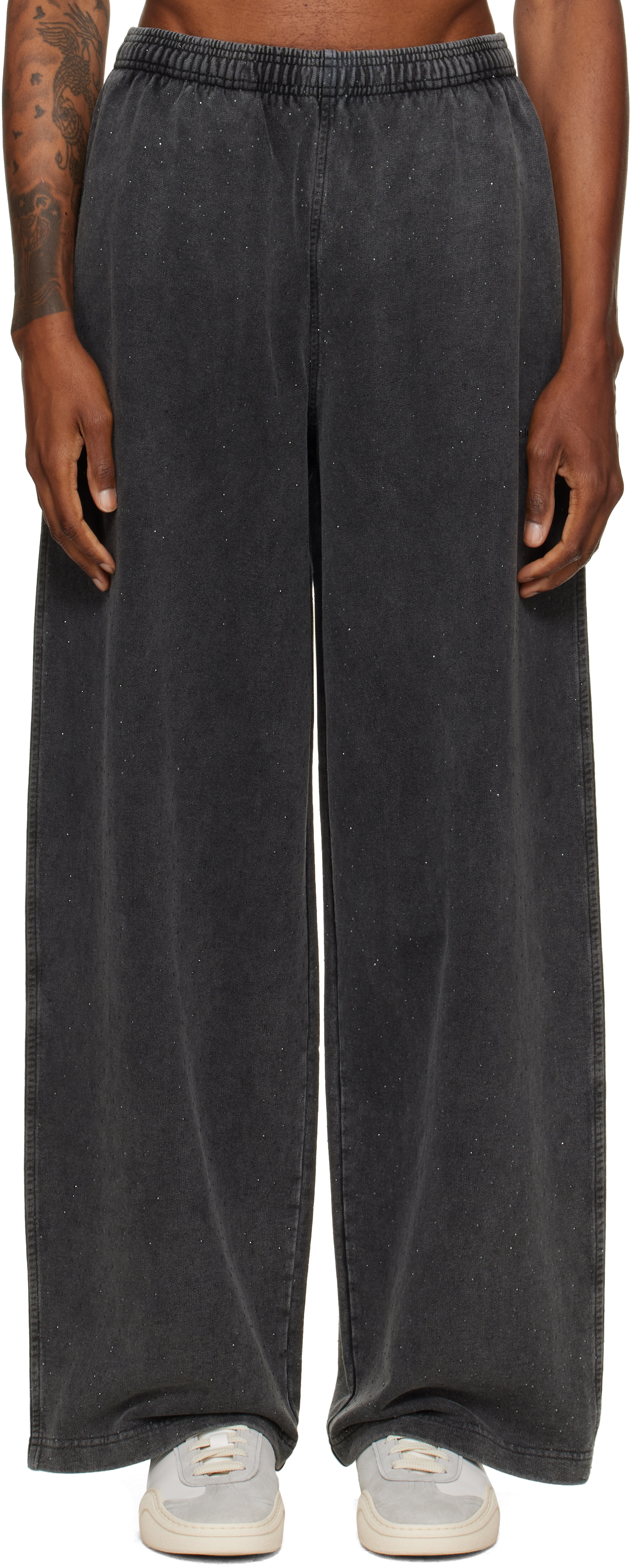 Alexander Wang - Gray Crystal Hotfix Oversized Sweatpants