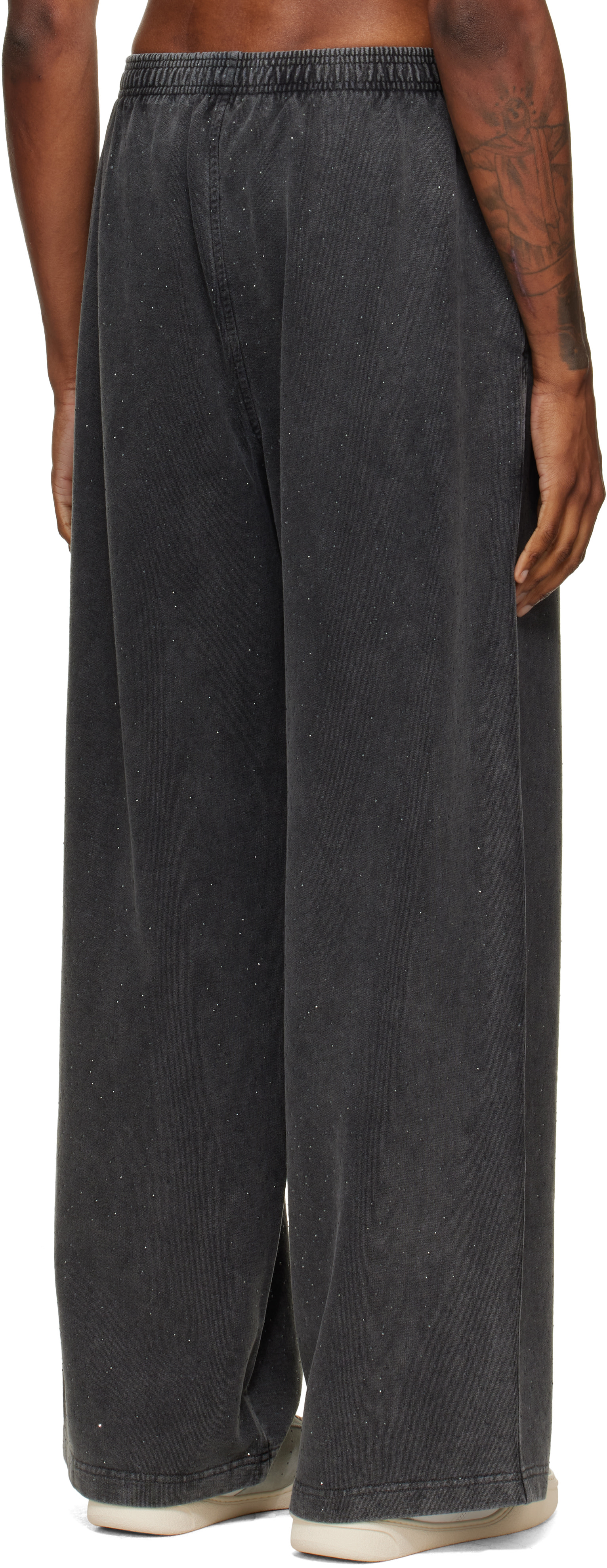 Alexander Wang - Gray Crystal Hotfix Oversized Sweatpants