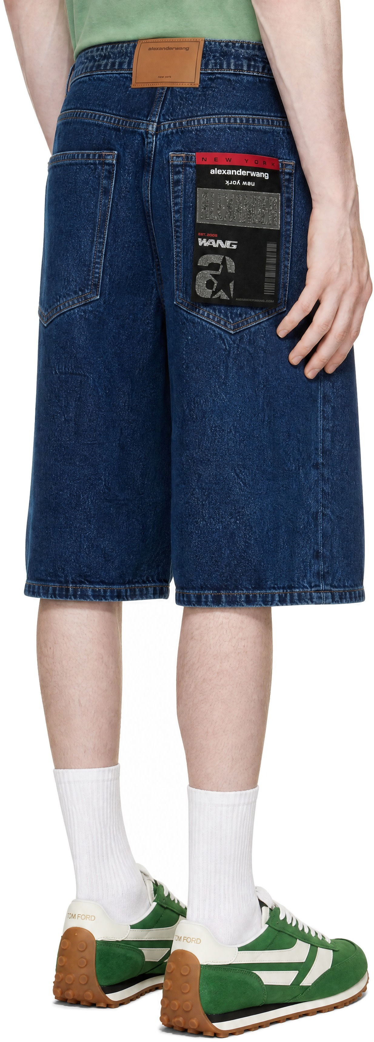 Alexander Wang: ブルー Flasher Detail ローライズ デニム ボード