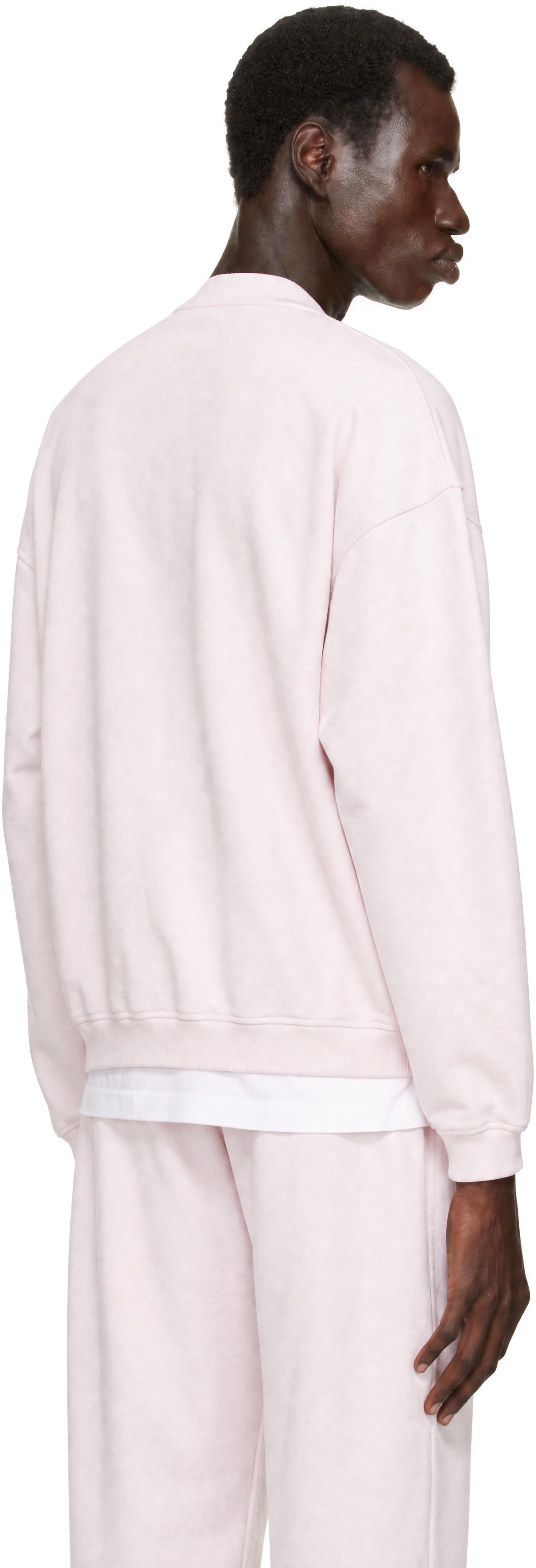 Alexander Wang - Pull molletonné surdimensionné rose à logo imprimé