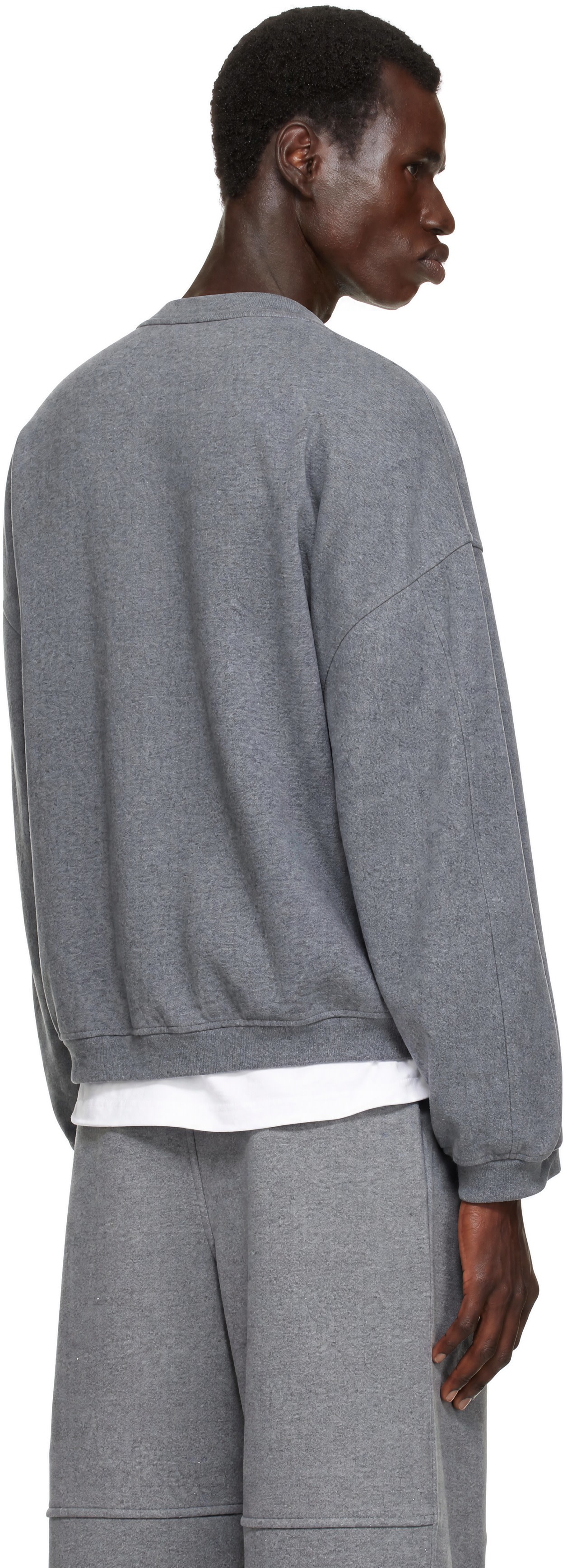 Alexander Wang - Gray Oversized Logo Print Sweatshirt