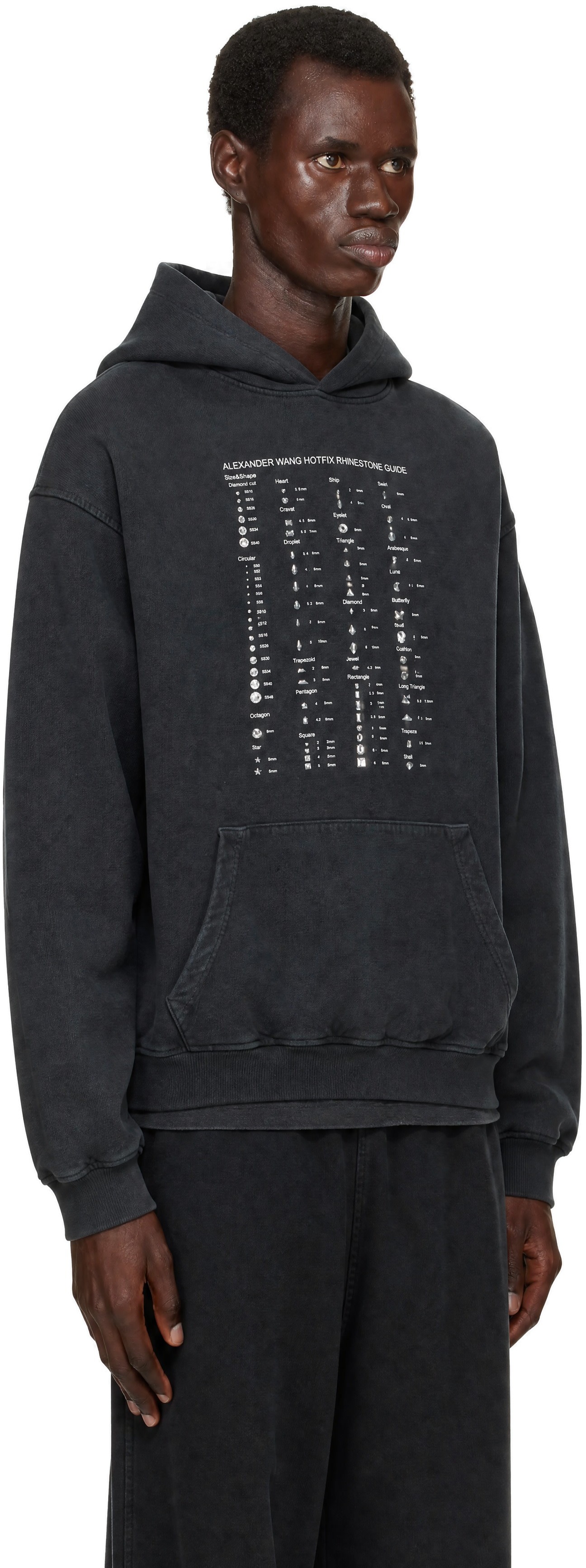 Alexander Wang: Black Hotfix Card Graphic Hoodie | SSENSE Singapore