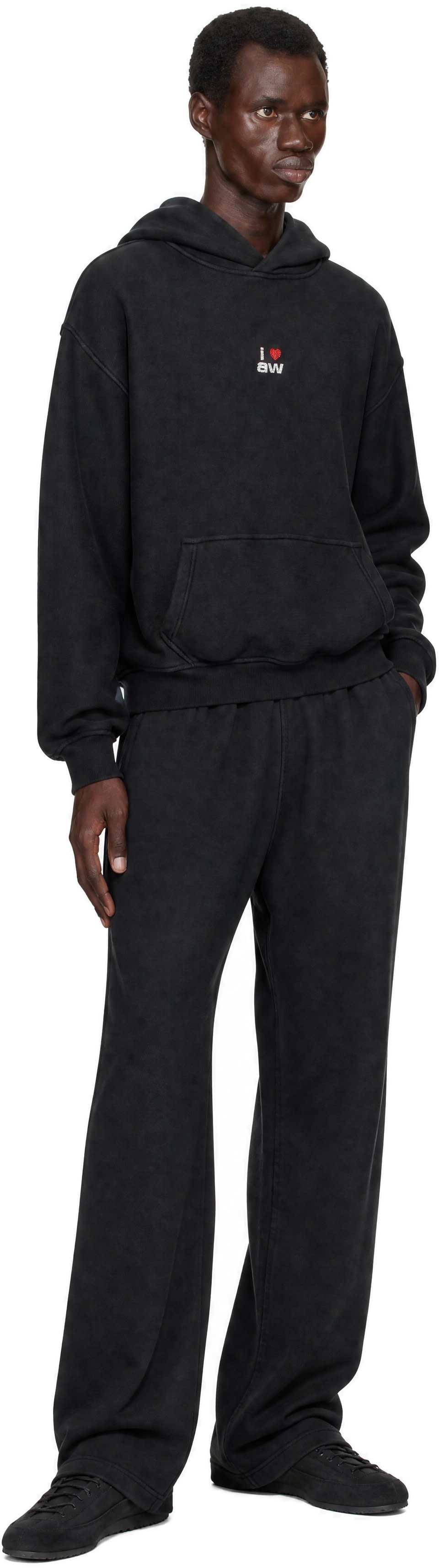 Alexander Wang: Black Crystal Hotfix 'I Heart AW' Hoodie | SSENSE