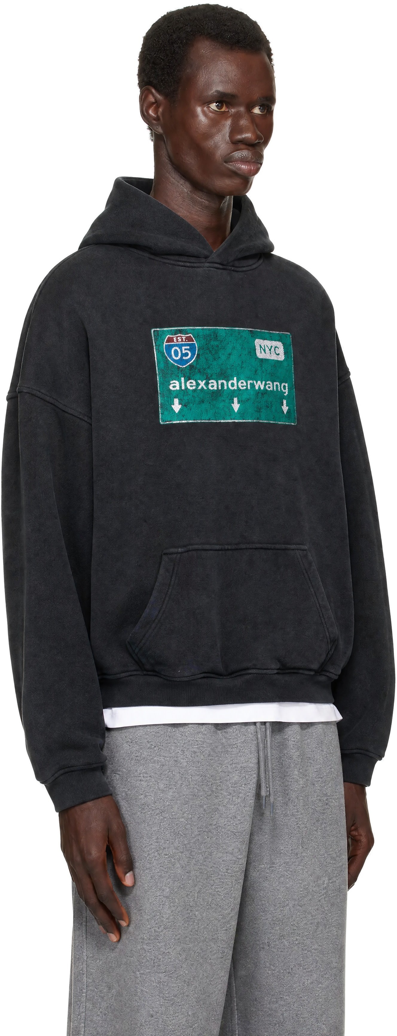 Alexander Wang - Pull à capuche graphique noir