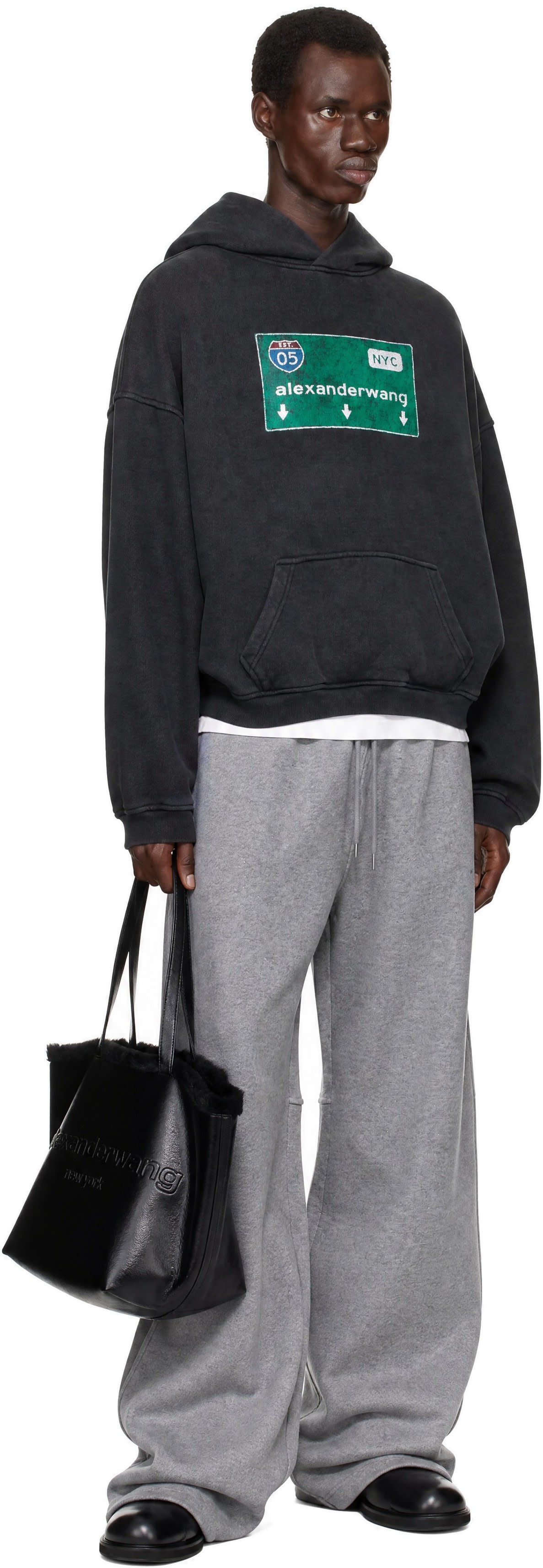 Alexander Wang - Pull à capuche graphique noir