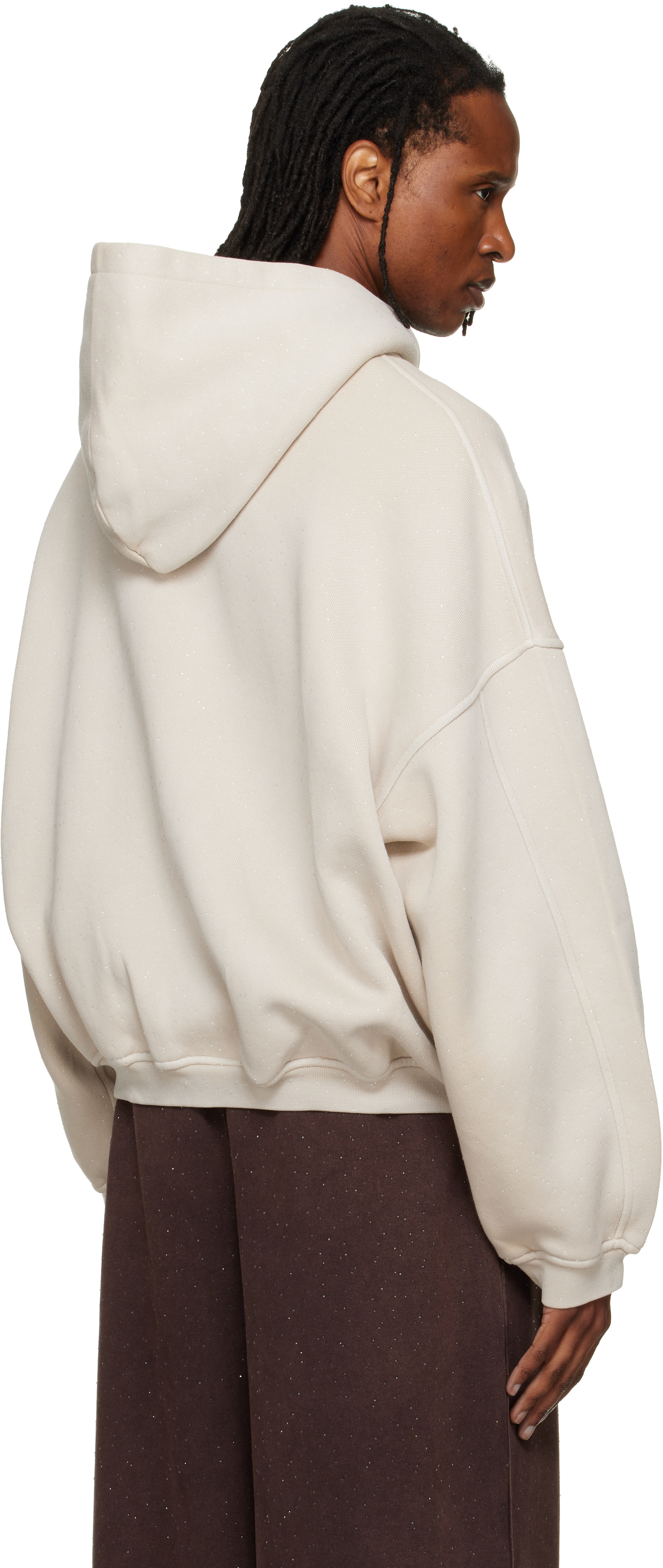 Alexander wang 総柄シアートップス　Mサイズ Alexander Wang: オフホワイト Crystal Hotfix オーバーサイズ ジップ