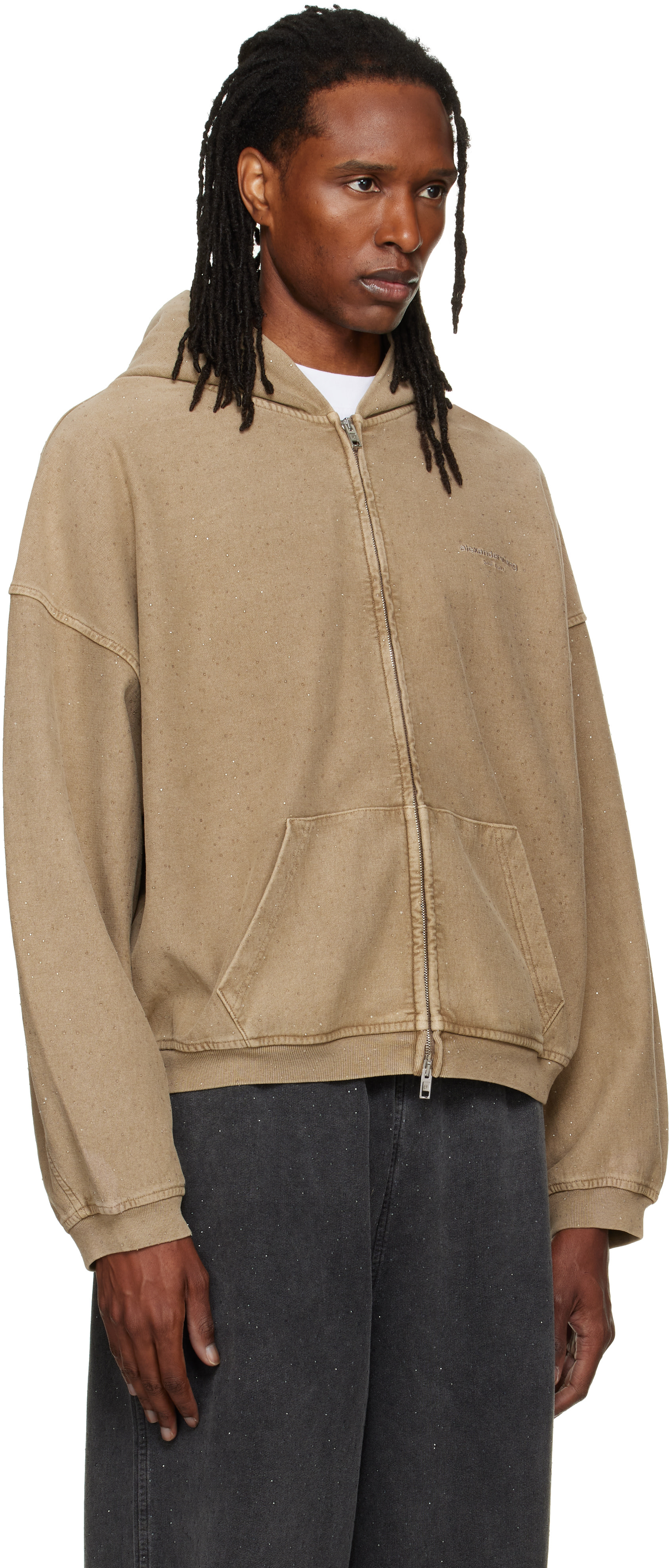 Alexander Wang: タン Crystal Hotfix オーバーサイズ ジップアップ