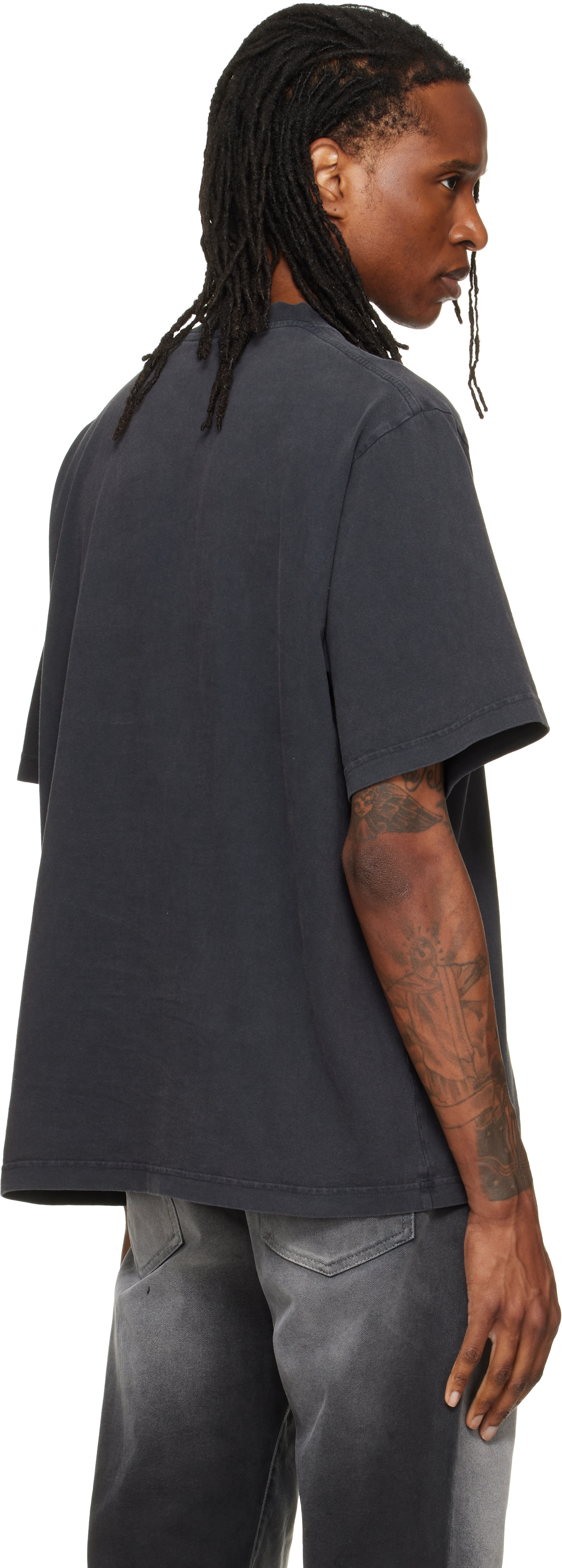 Alexander Wang: Black Gradient Logo Short Sleeve T-shirt | SSENSE