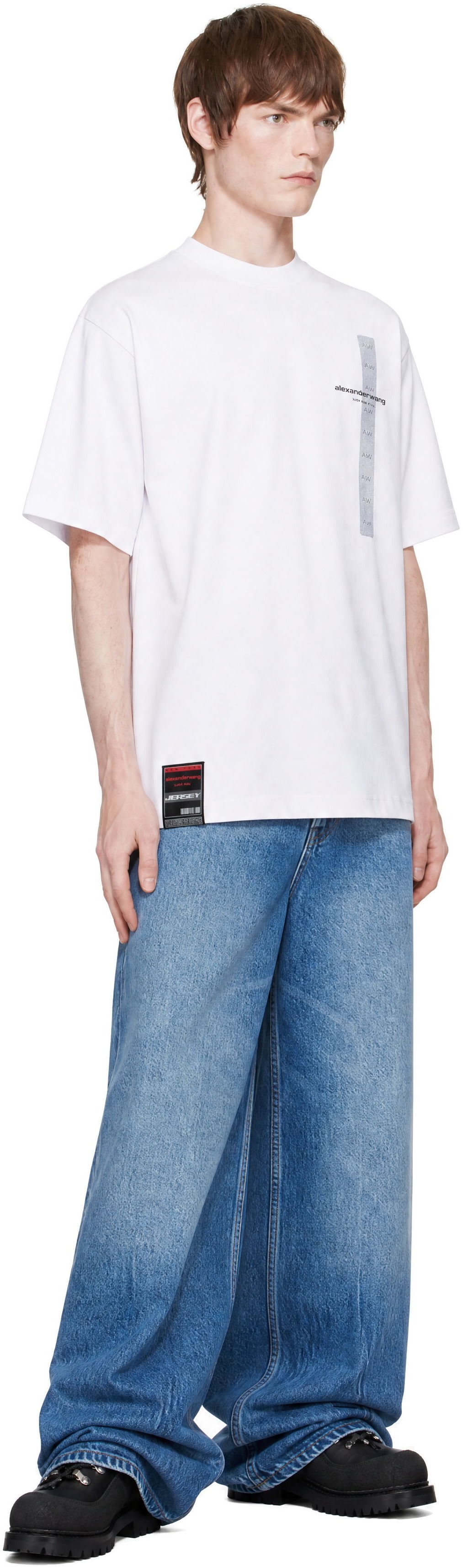 Alexander Wang: White Short Sleeve Flasher Graphic T-shirt | SSENSE