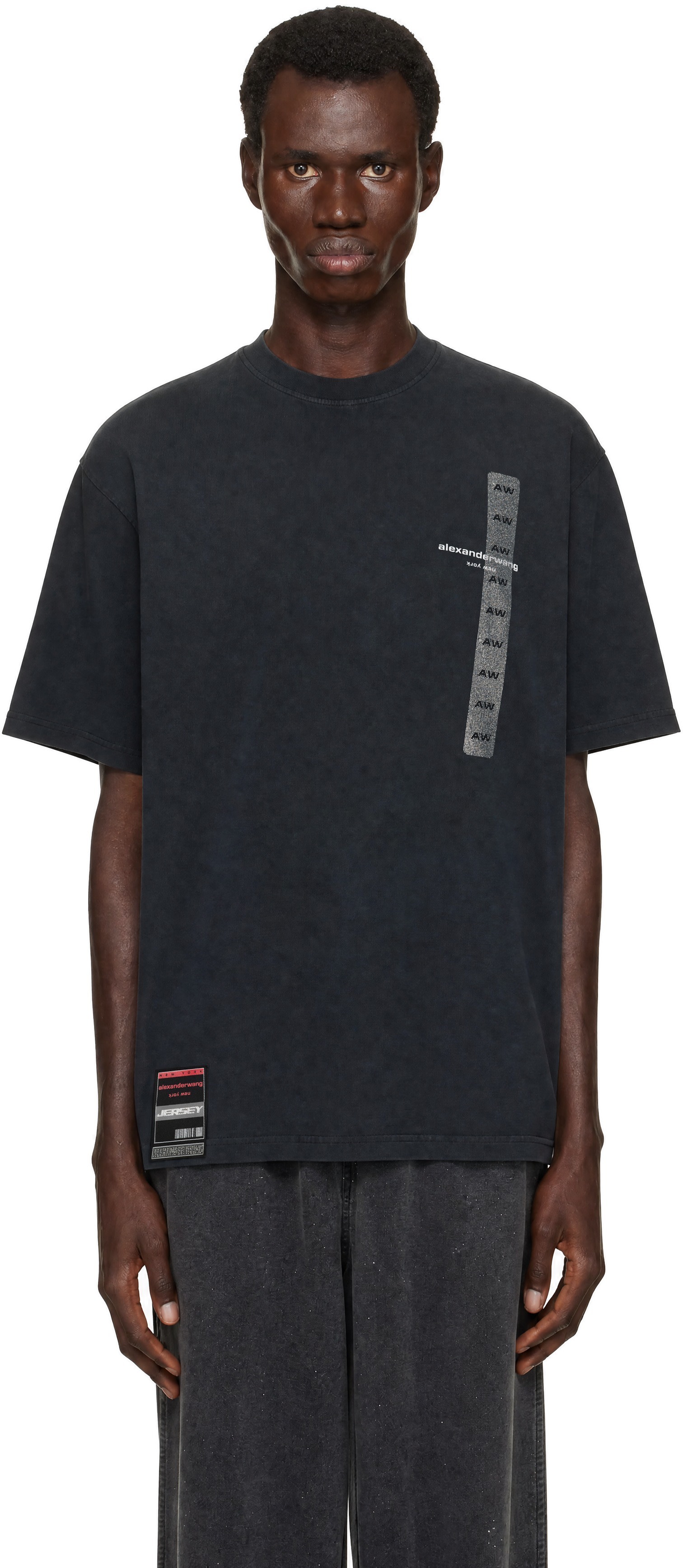 Alexander Wang: Black Short Sleeve Flasher Graphic T-shirt | SSENSE