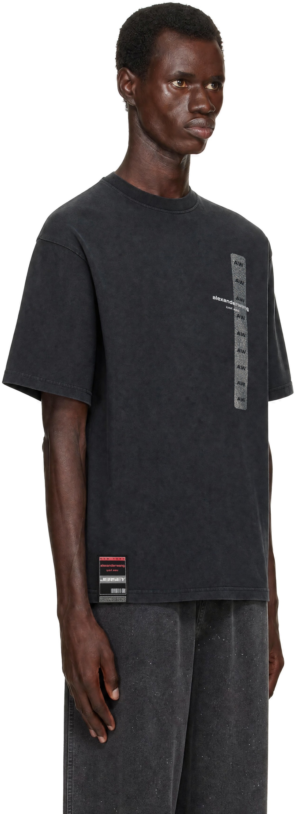 Alexander Wang: Black Short Sleeve Flasher Graphic T-shirt | SSENSE
