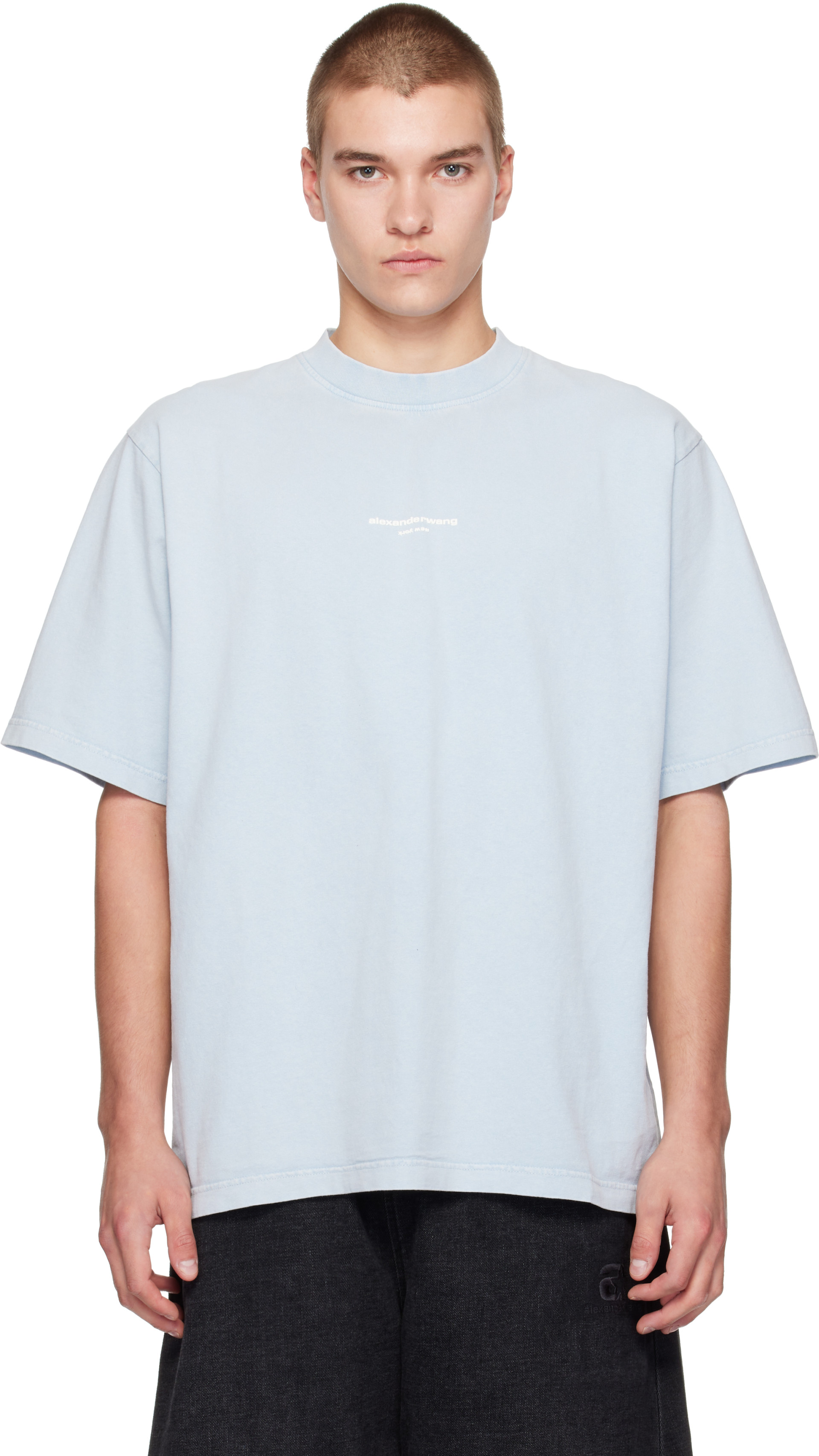 Alexander Wang - Blue Logo Print T-shirt