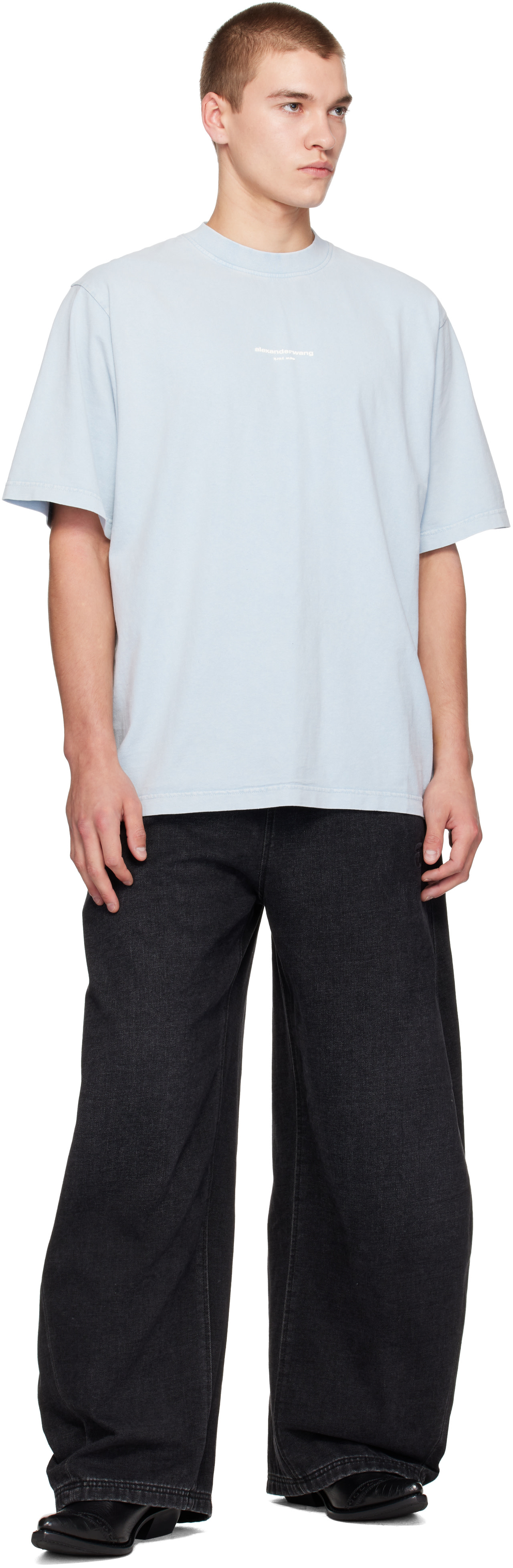 Alexander Wang - Blue Logo Print T-shirt
