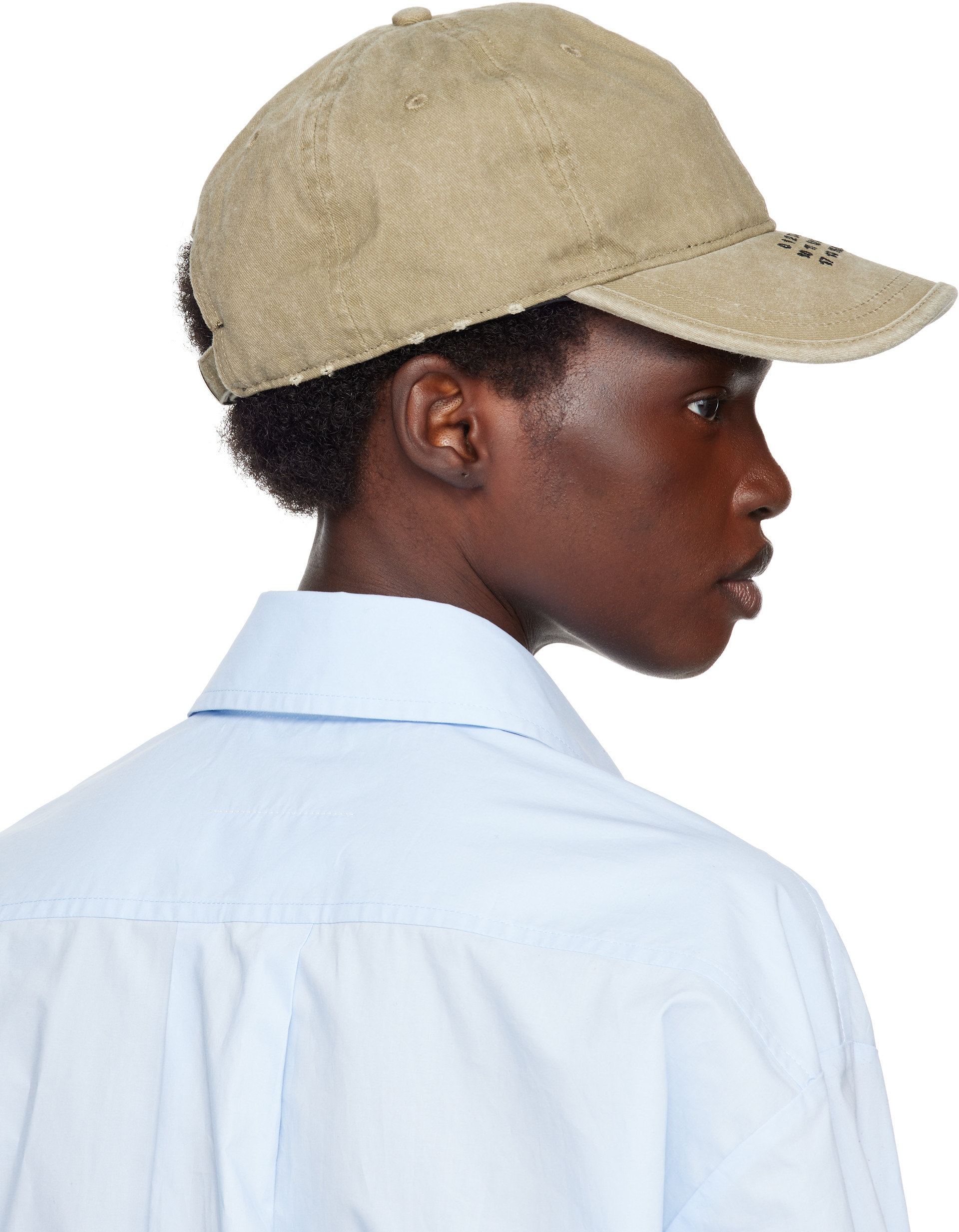 MM6 Maison Margiela: Khaki Embroidered Logo Cap | SSENSE