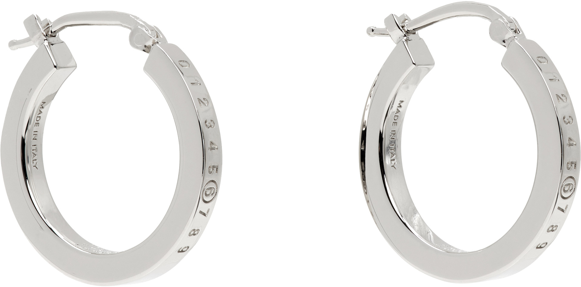 MM6 Maison Margiela: Numeric フープピアス | SSENSE 日本