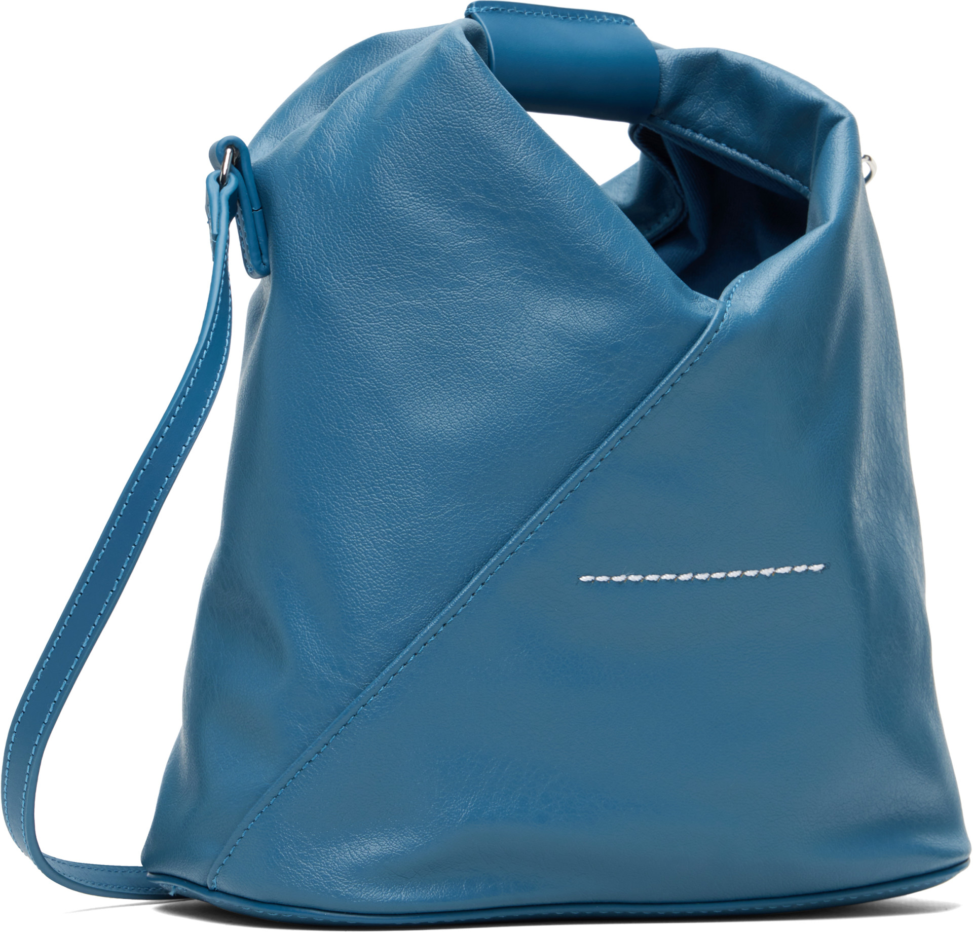MM6 Maison Margielaトライアングル ジップ クロスボディバッグ MM6 Maison Margiela: ブルー クラシック トライアングル クロスボディ