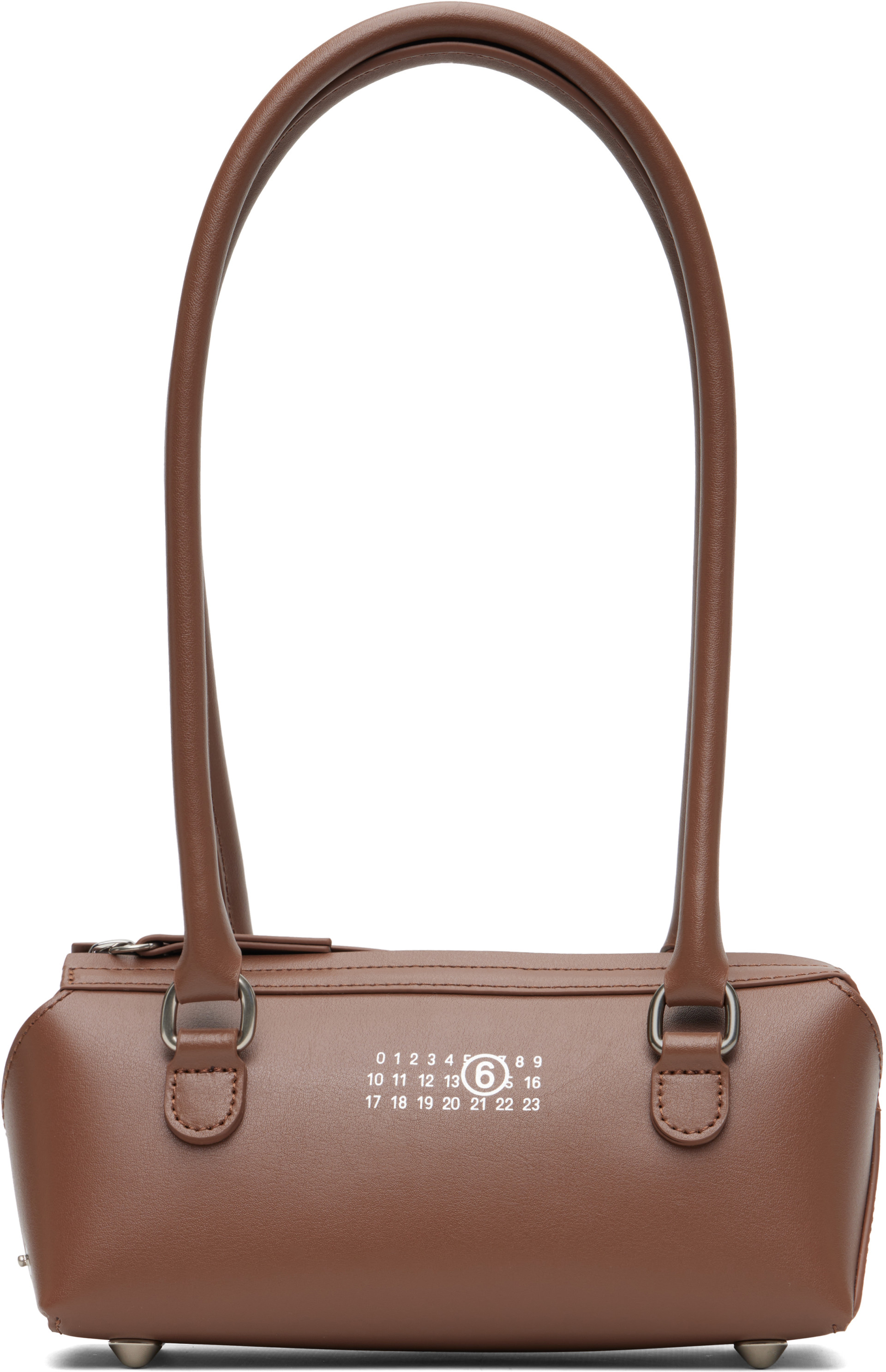 MM6 Maison Margiela: Brown Bauletto Mini Shoulder Bag | SSENSE Denmark