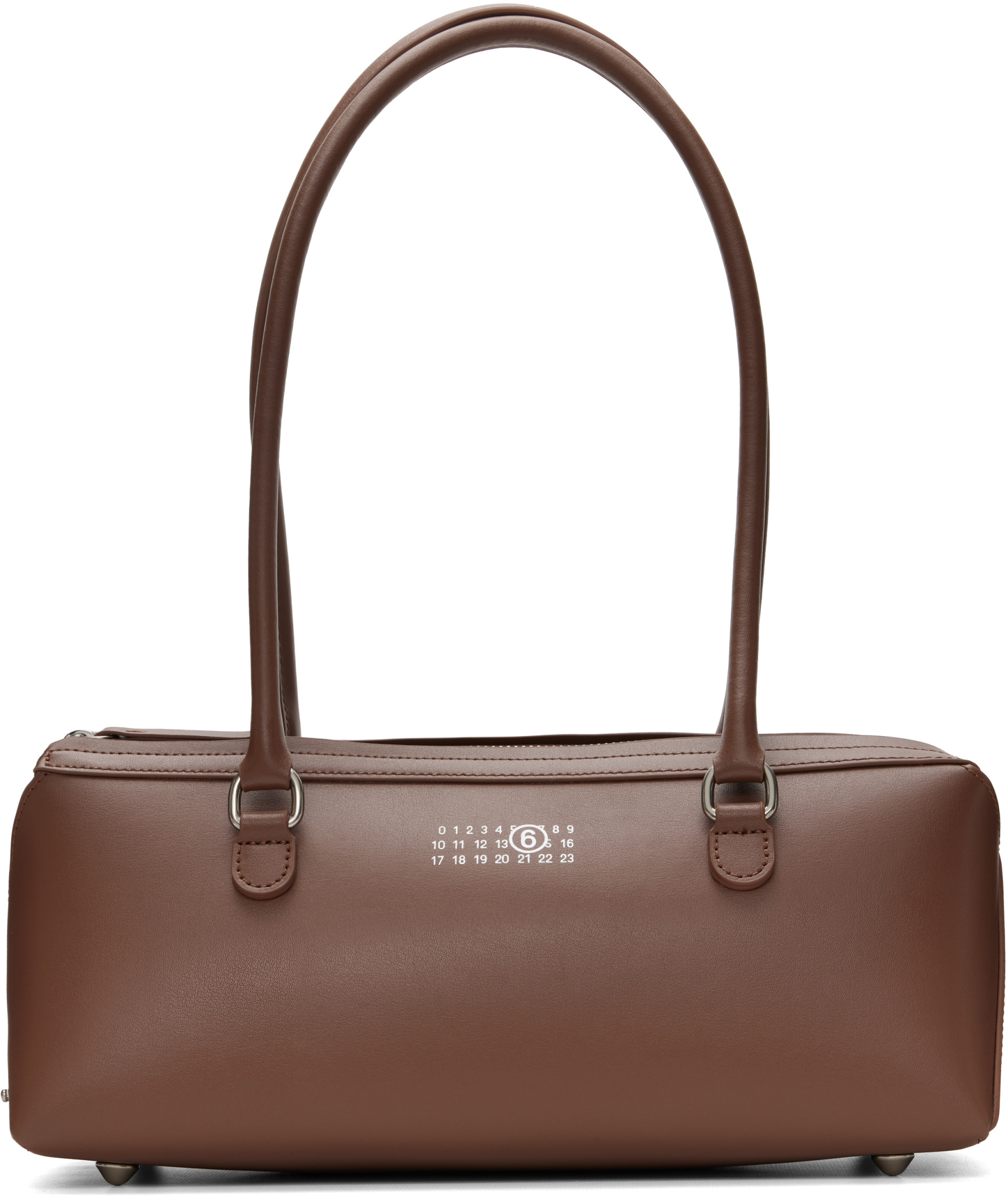 MM6 Maison Margiela: Brown Bauletto Small Shoulder Bag | SSENSE