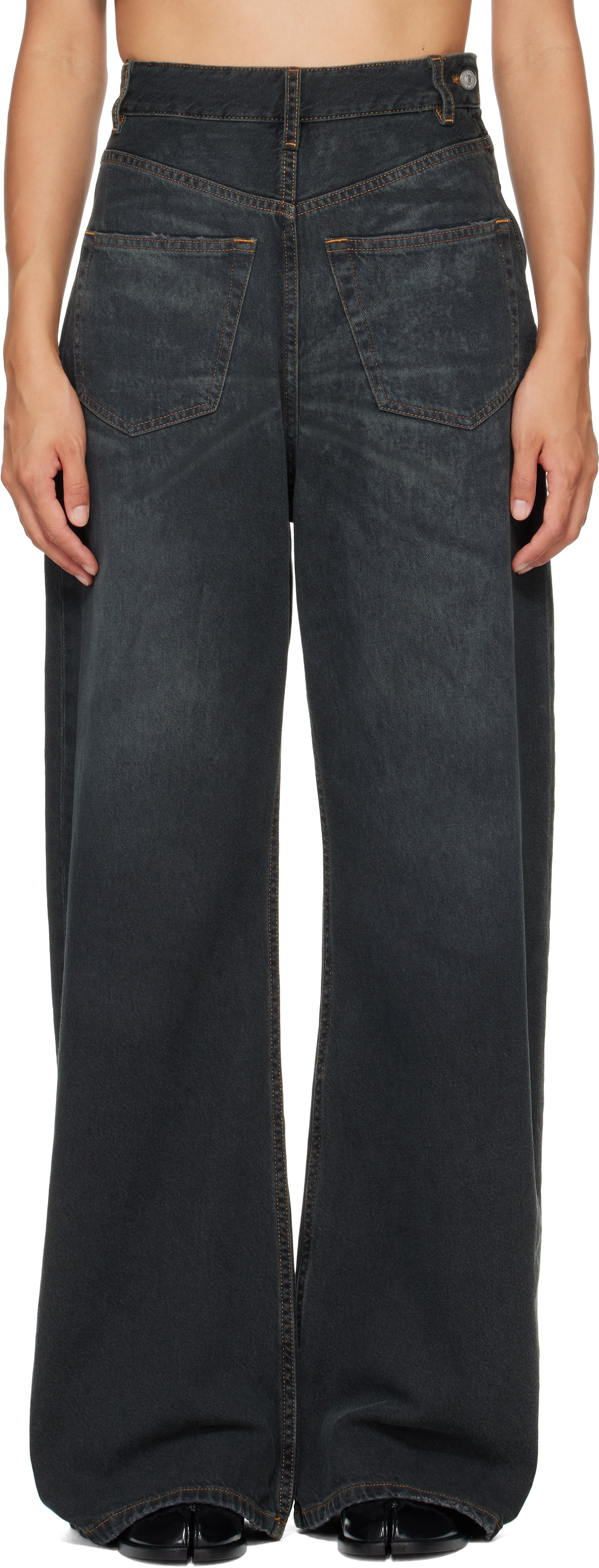 MM6 Maison Margiela - Jean gris à assemblage inversé