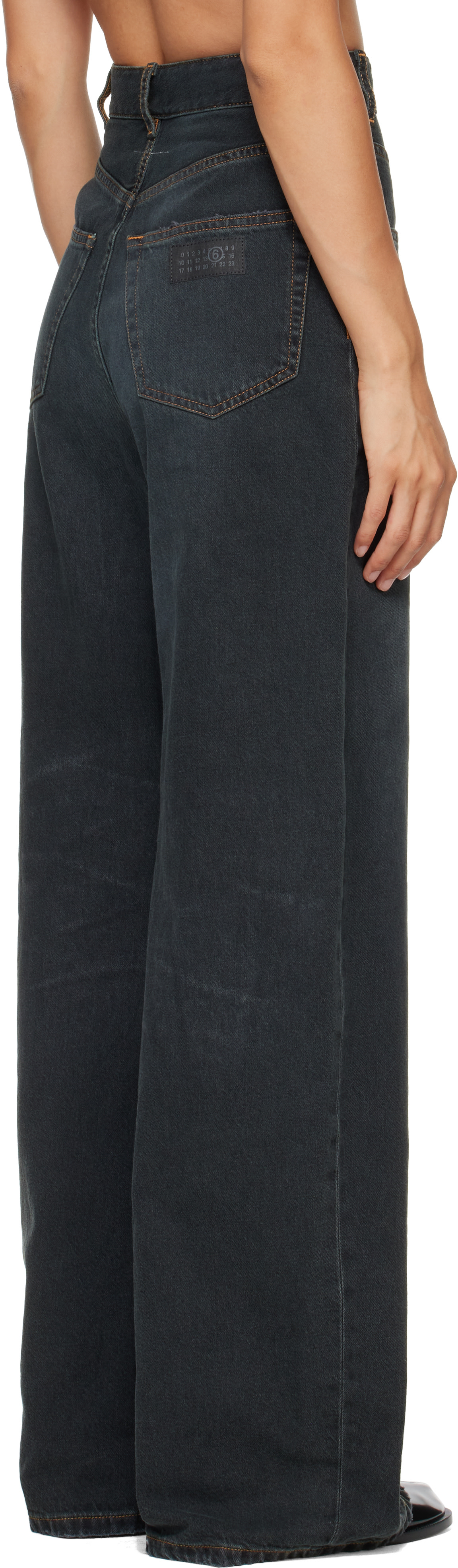 MM6 Maison Margiela - Jean gris à assemblage inversé