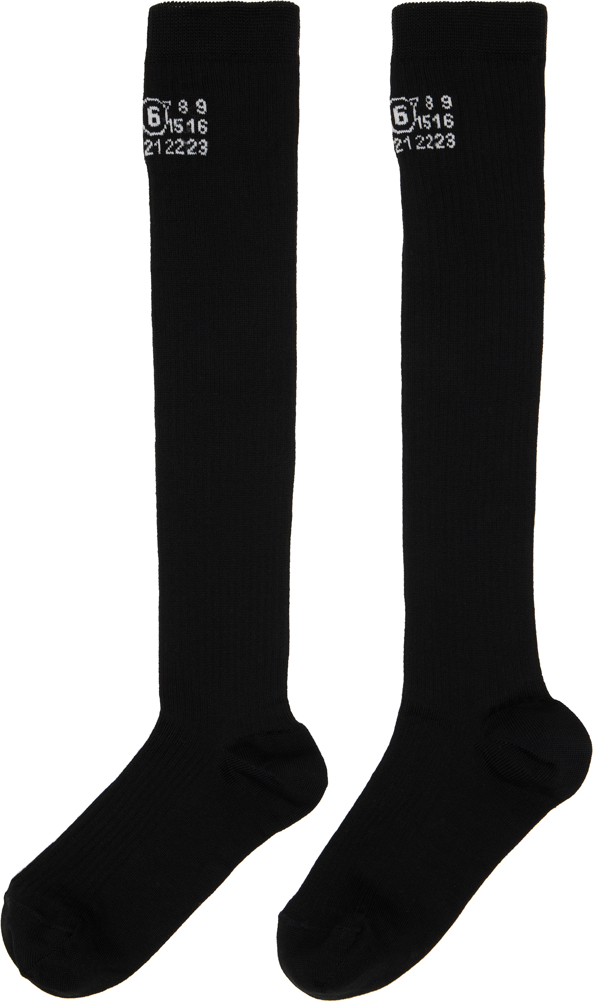 MM6 Maison Margiela: ブラック ハイソックス | SSENSE 日本