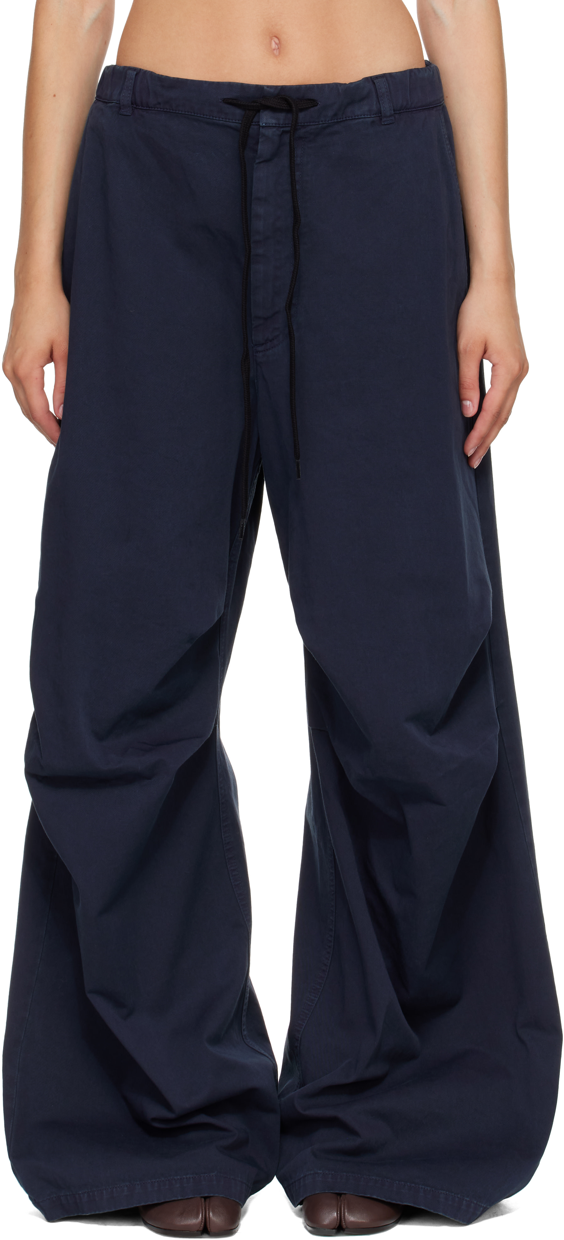 MM6 Maison Margiela: Navy Overdyed Trousers | SSENSE