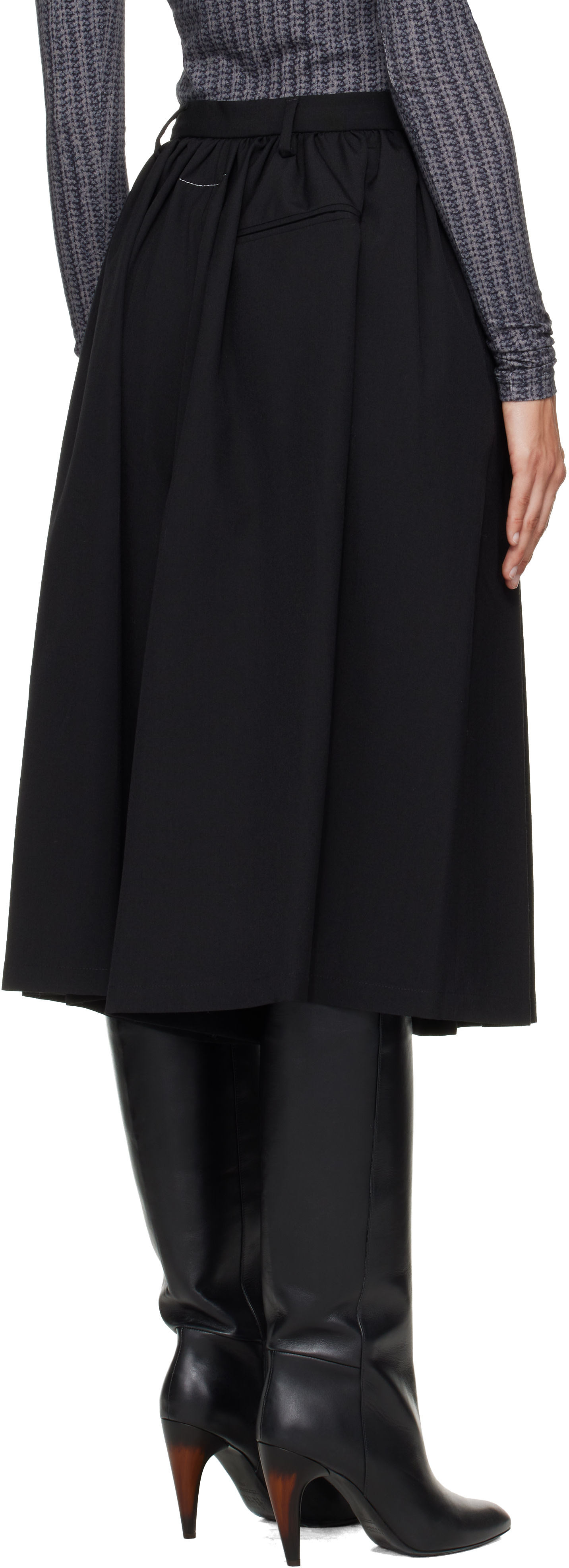 MM6 Maison Margiela: Black Light Wool Shorts | SSENSE