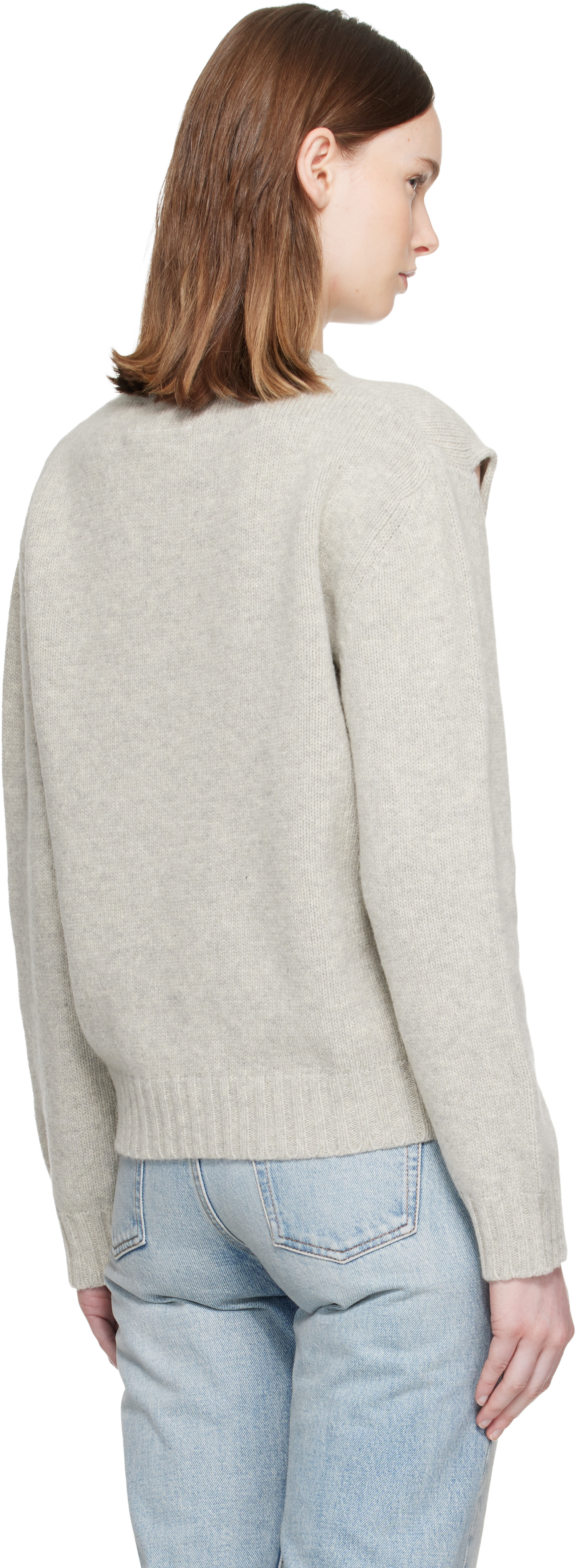 MM6 Maison Margiela - Pull gris en tricot à logo