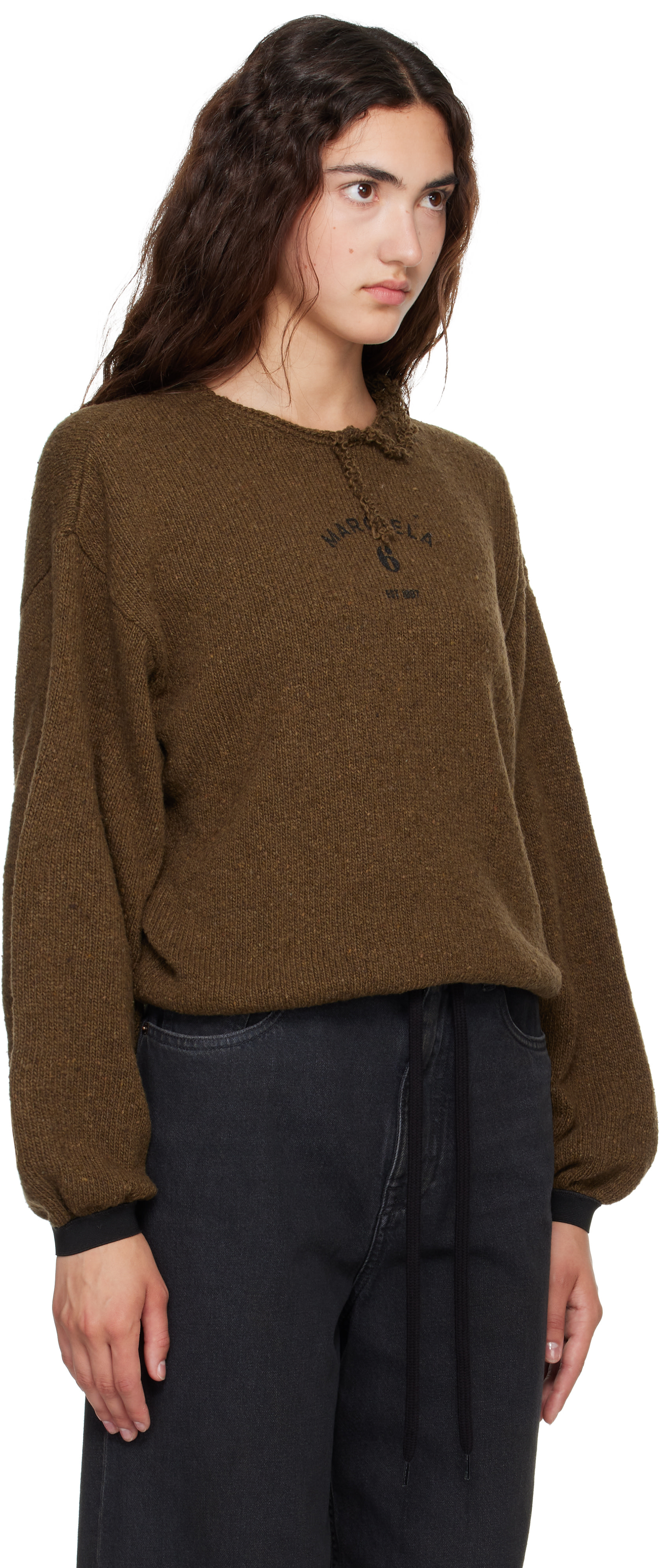 MM6 Maison Margiela - Pull kaki en tricot
