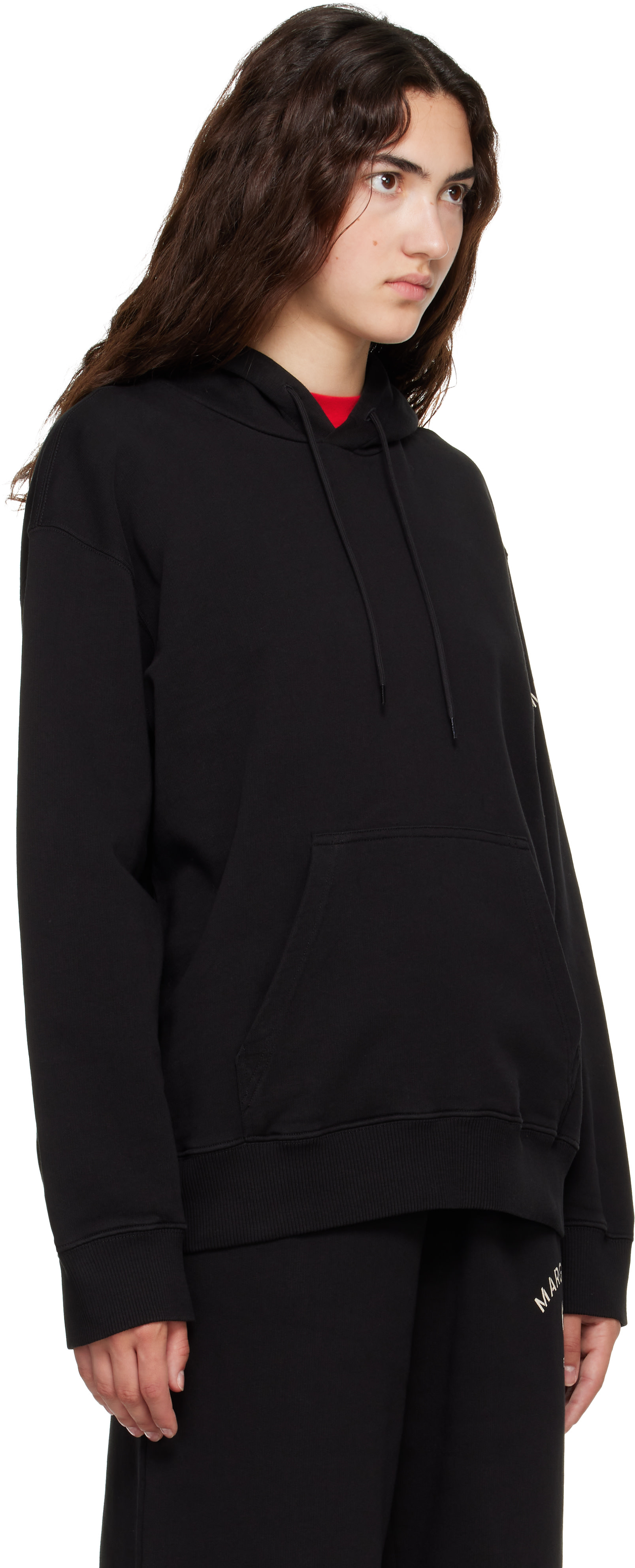 MM6 Maison Margiela - Pull à capuche noir à imprimé Mannequin